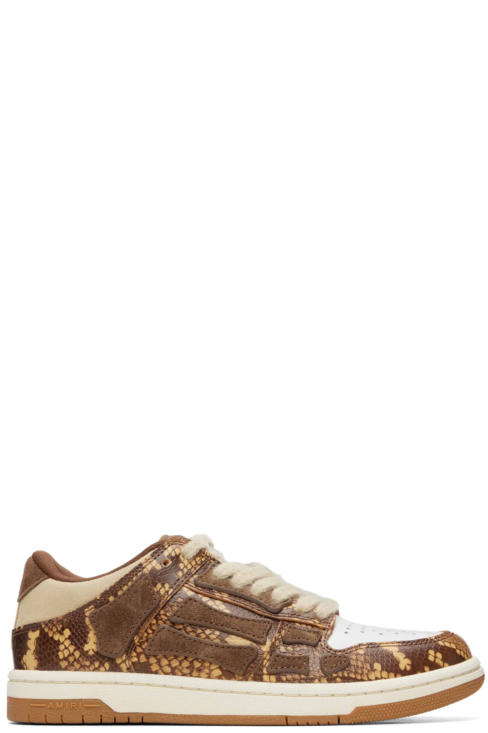 AMIRI - Brown Printed Python Skel Top Low Sneakers