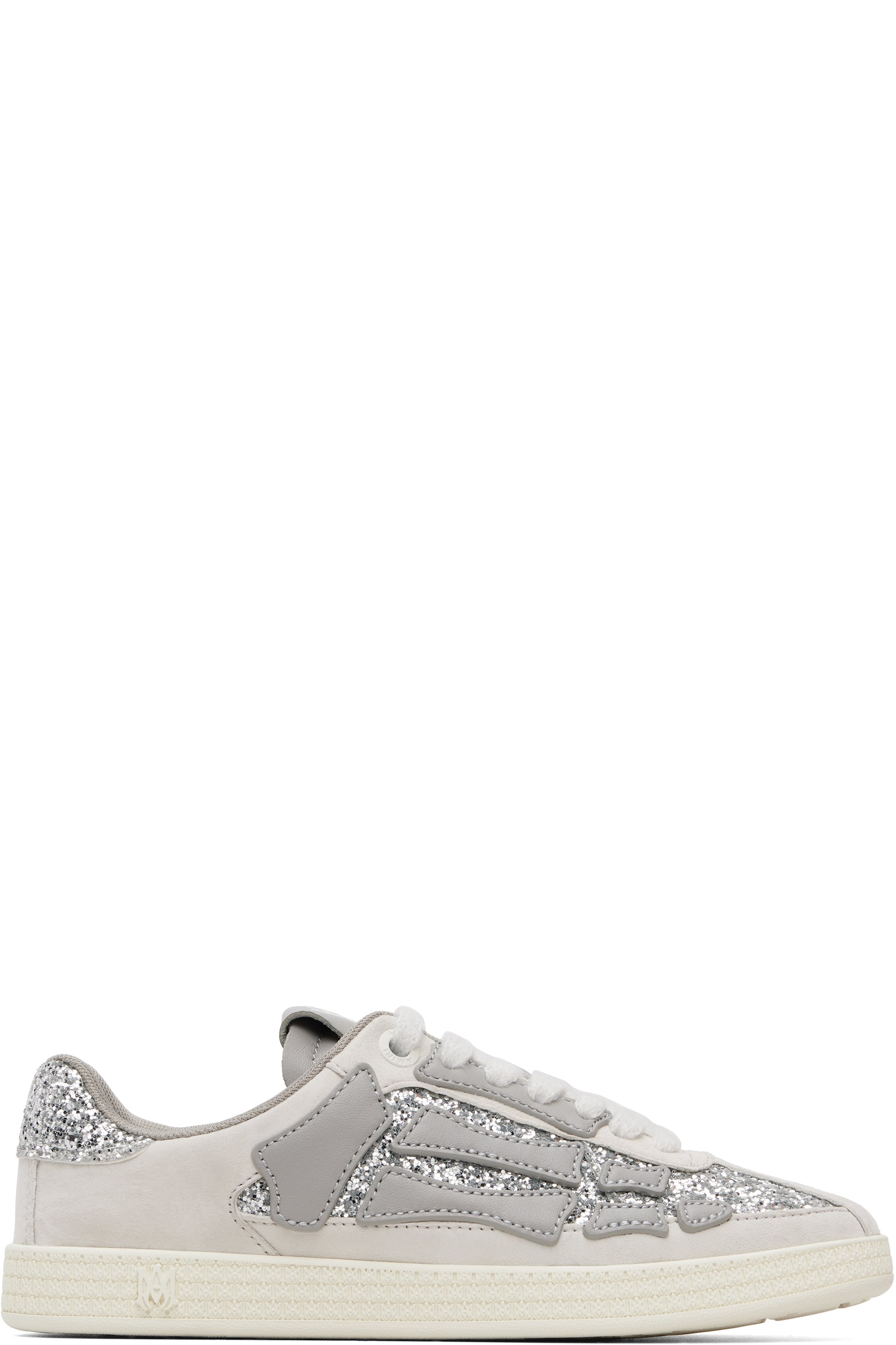 AMIRI - Gray & Silver Glitter Pacific Bones Sneakers