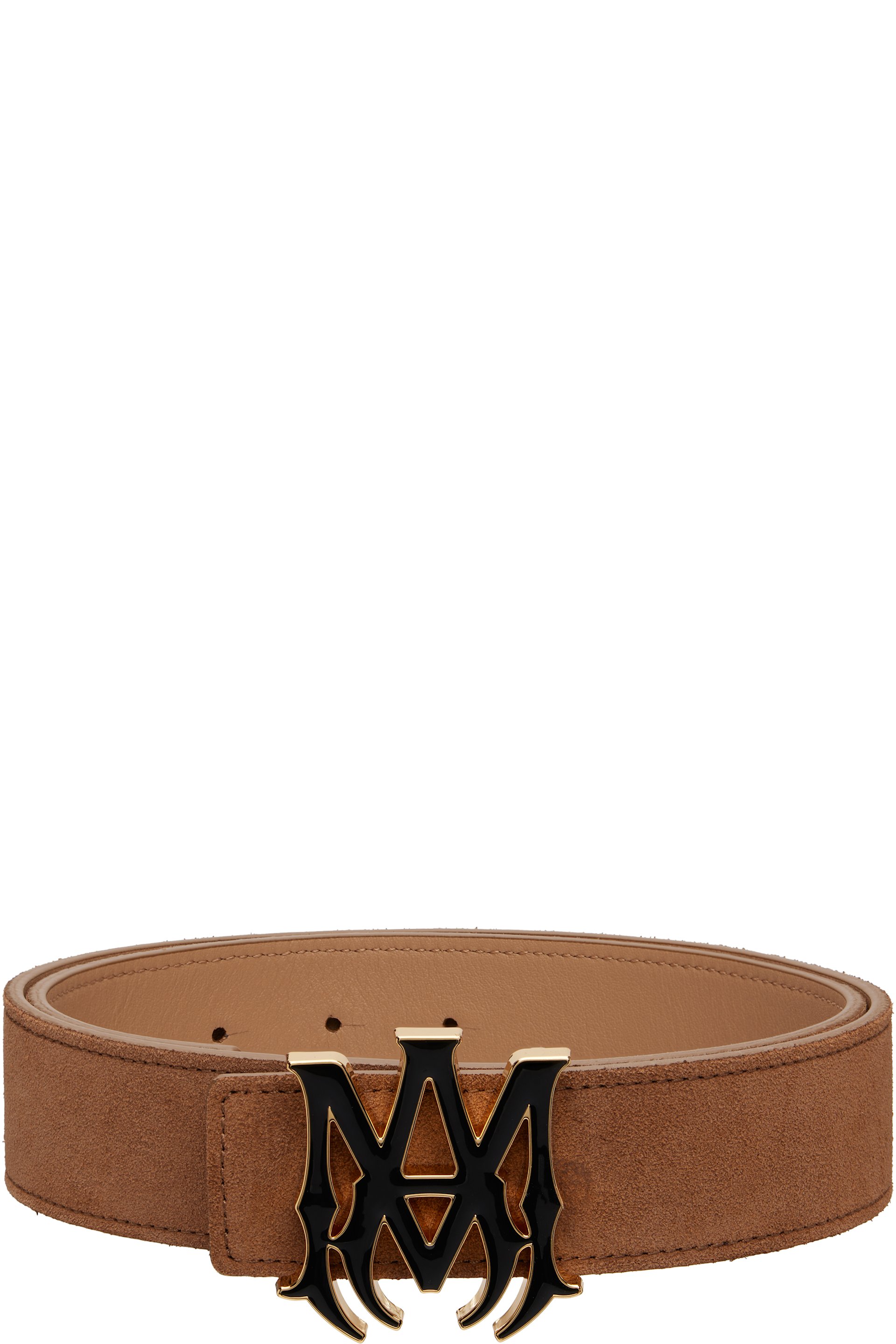 AMIRI - Brown 'MA' Suede 4cm Belt