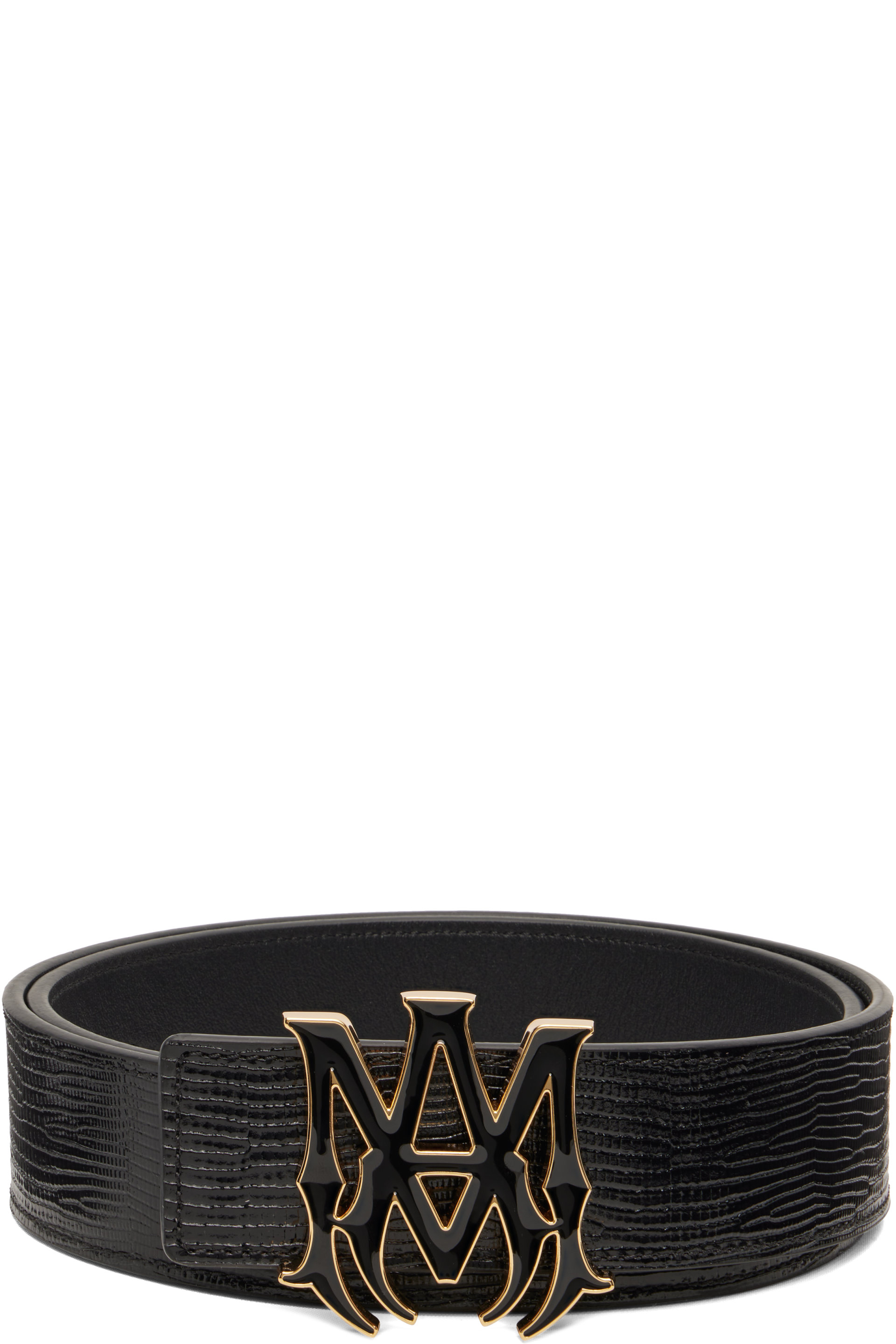 AMIRI - Black 'MA' Lizard Belt