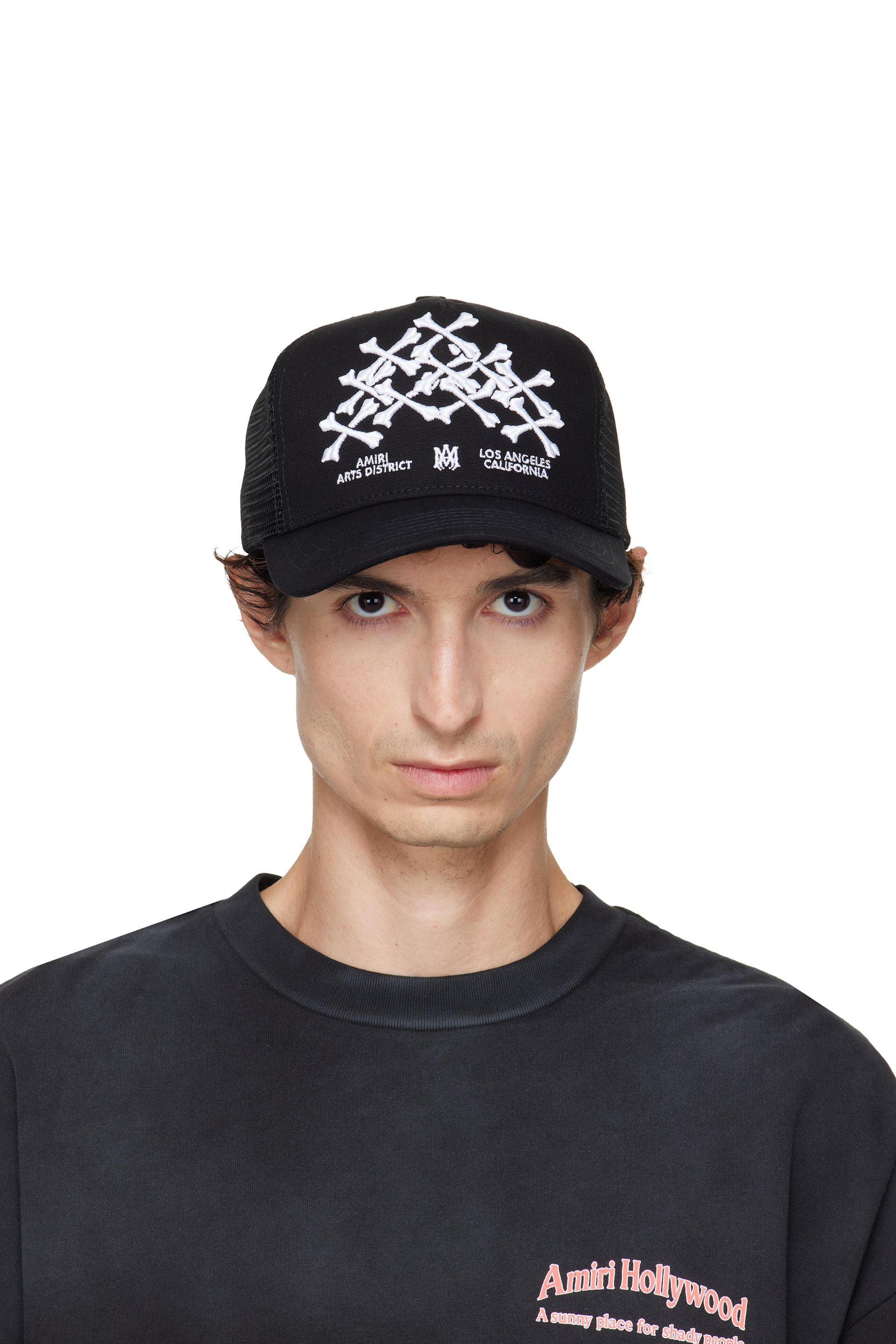 AMIRI - Black Bones Stacked Trucker Cap