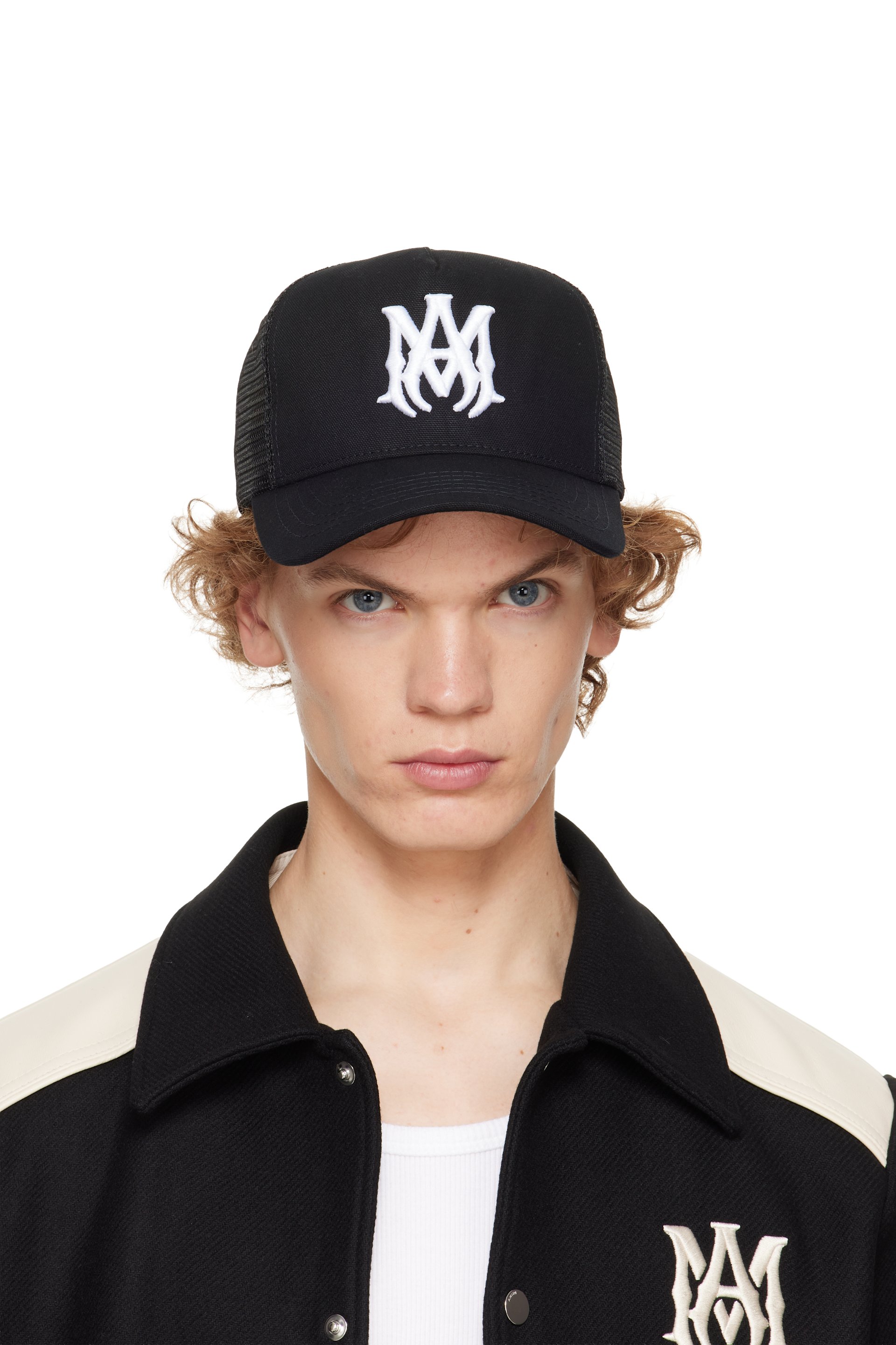 AMIRI - Black 'MA' Logo Trucker Cap