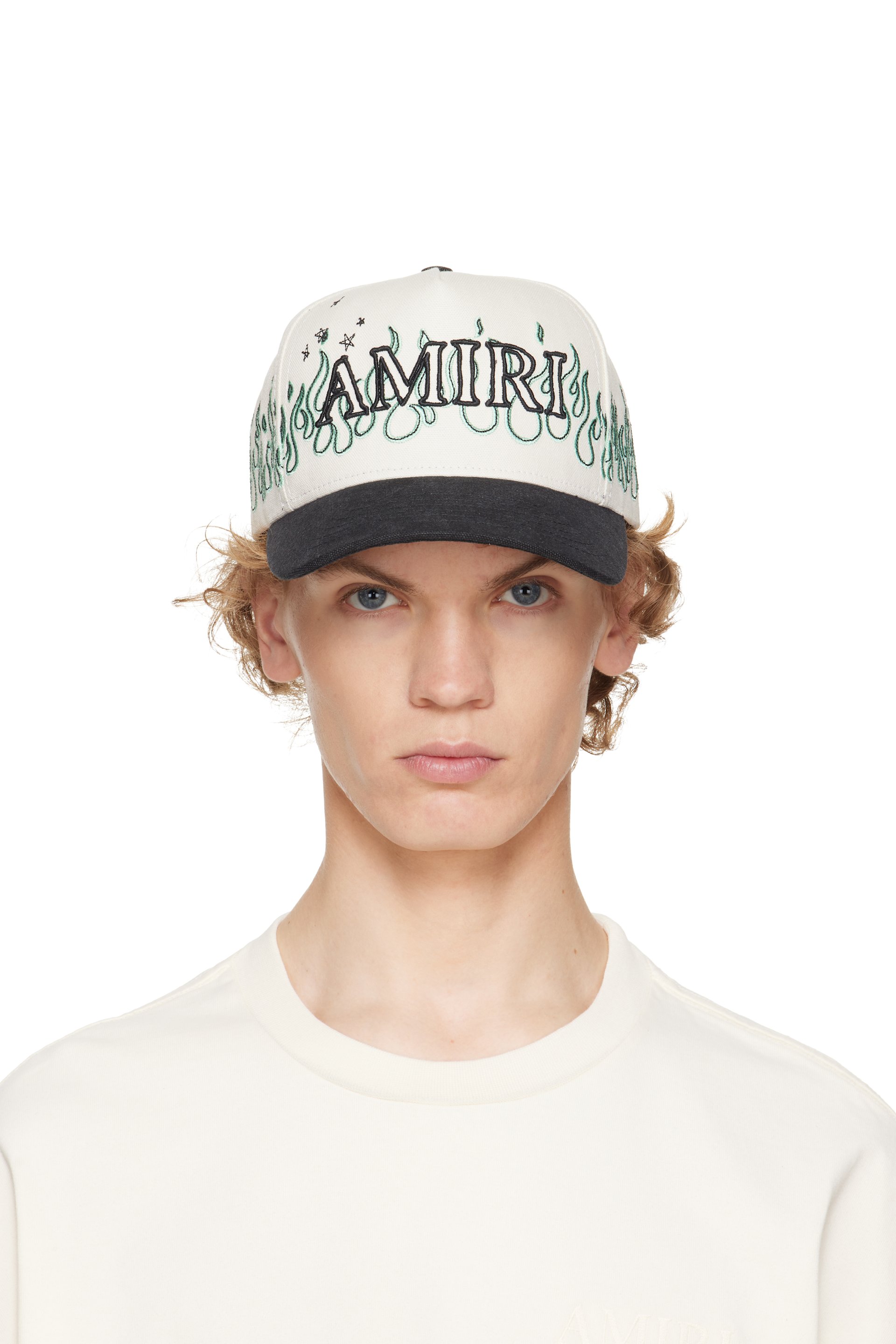 AMIRI - Off-White & Black Flames Baseball Cap