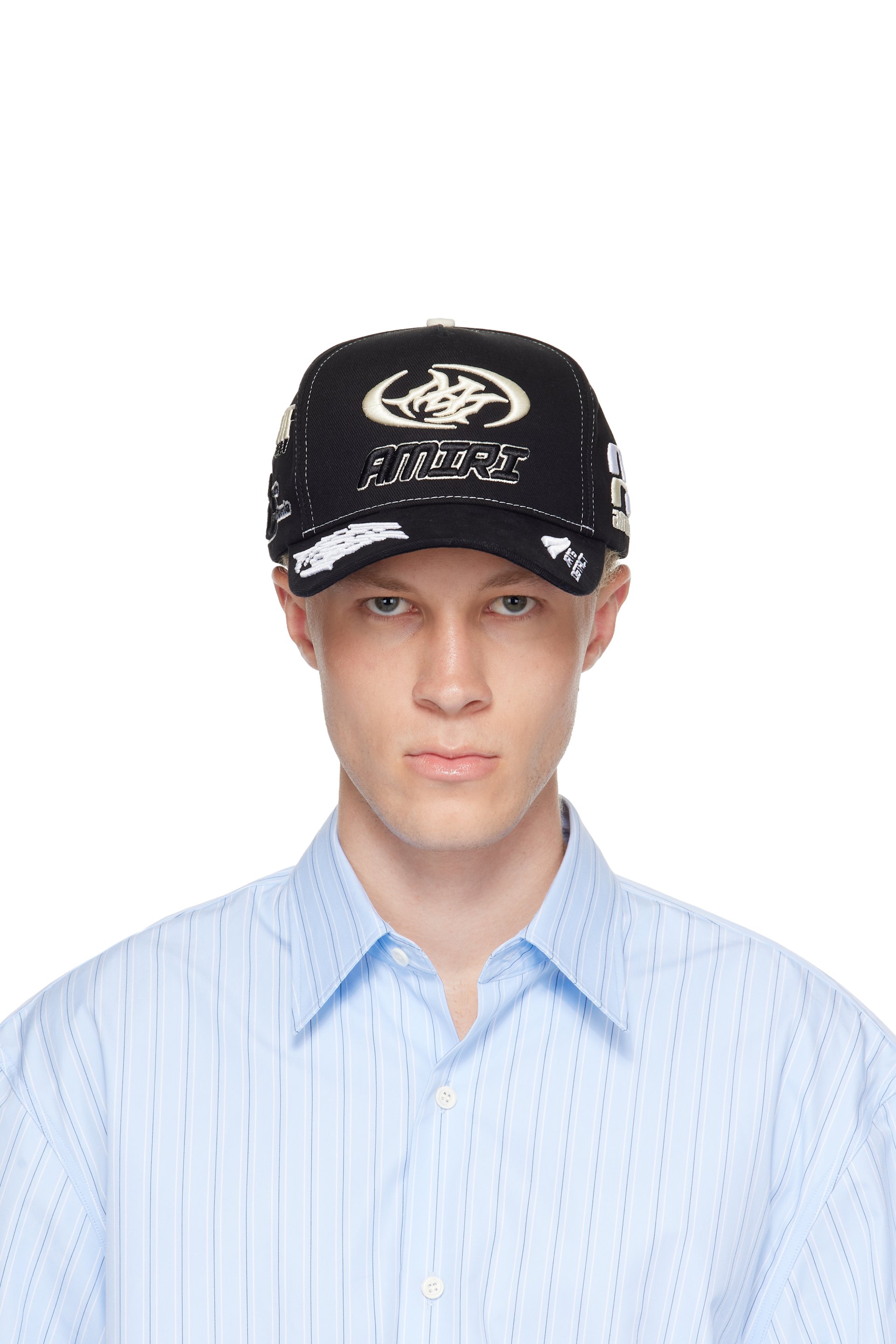 AMIRI - Casquette noire en coton à logo sport