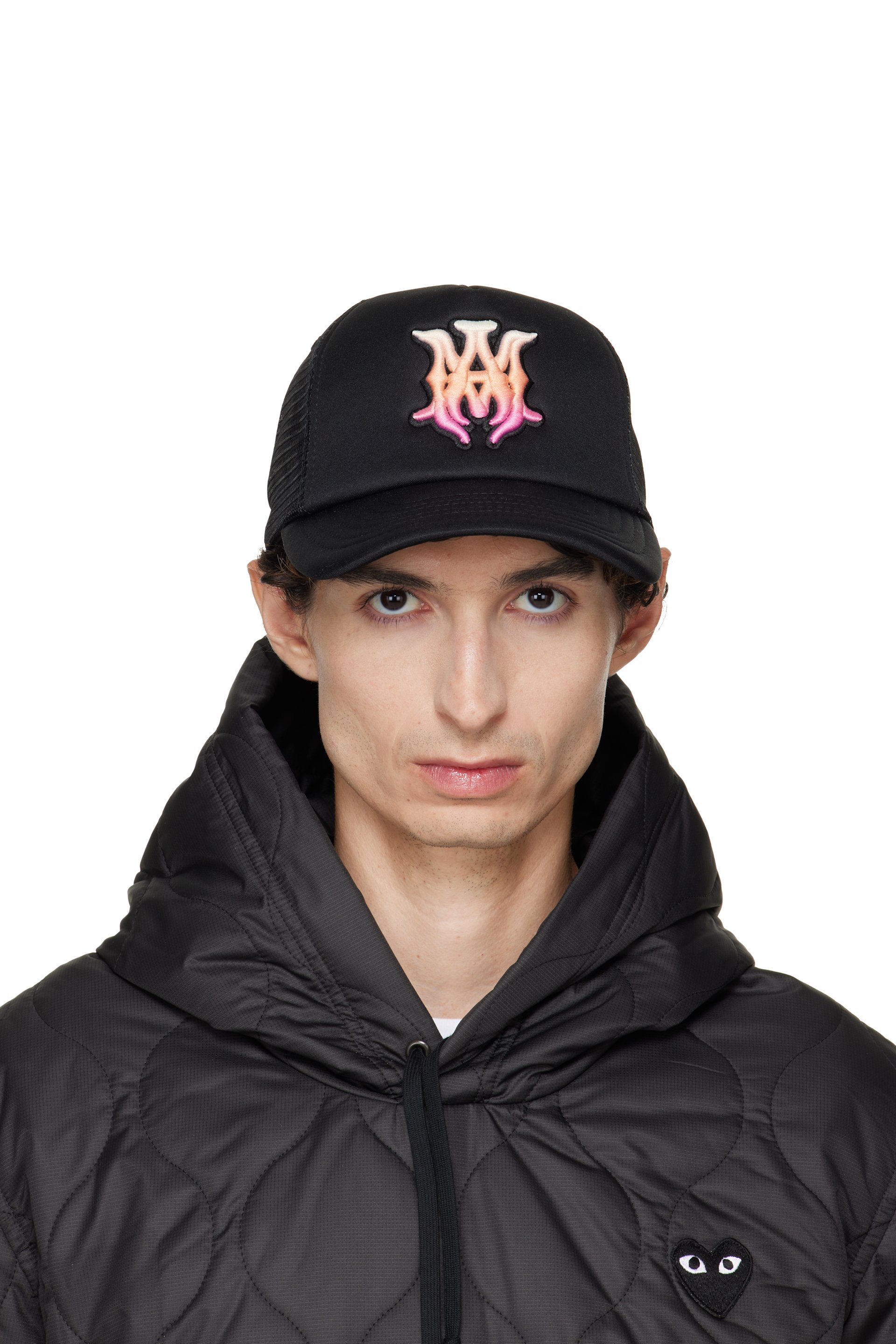 AMIRI - Casquette de camionneur bleue à monogramme Surf