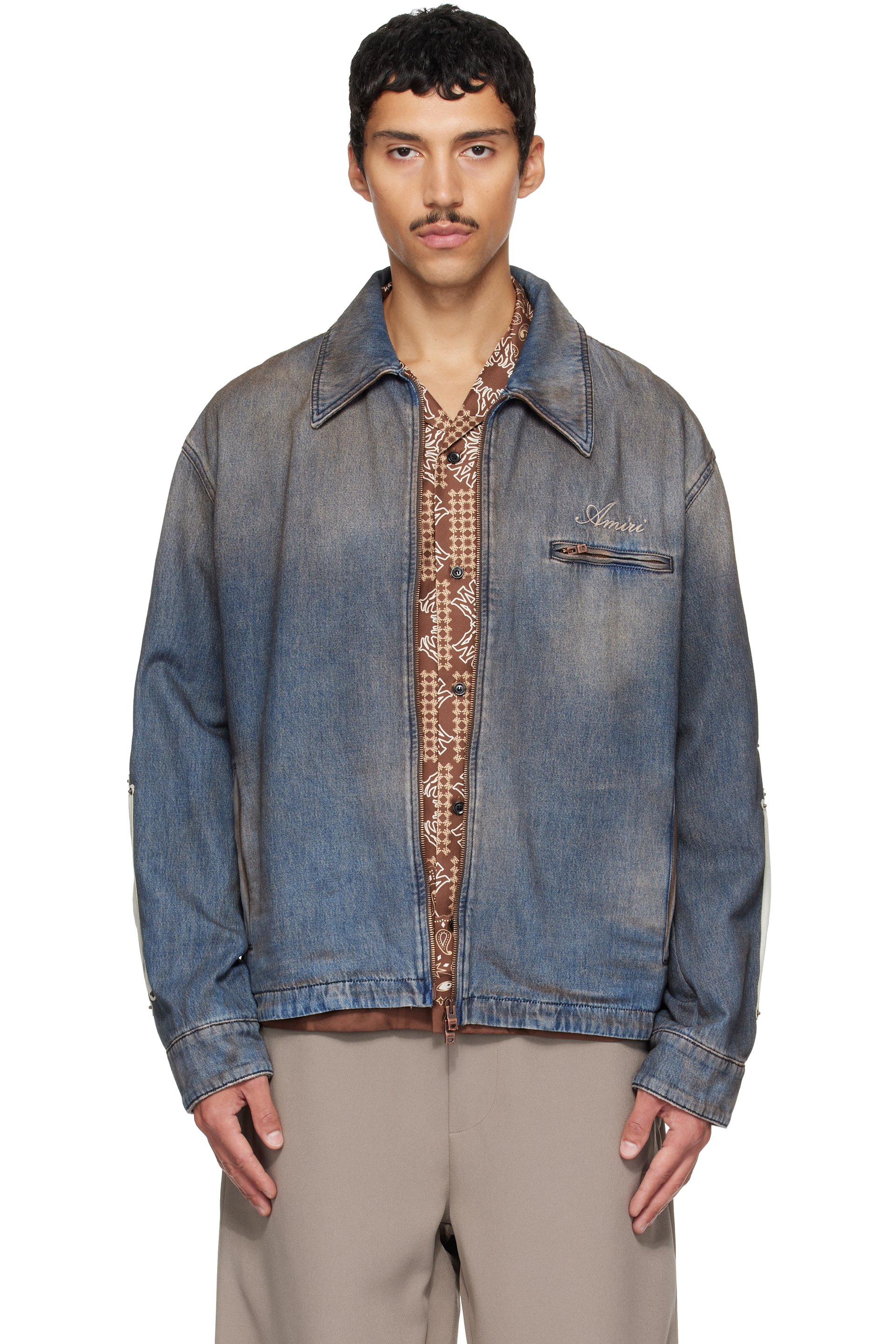 AMIRI - Blue Bones Denim Blouson Jacket
