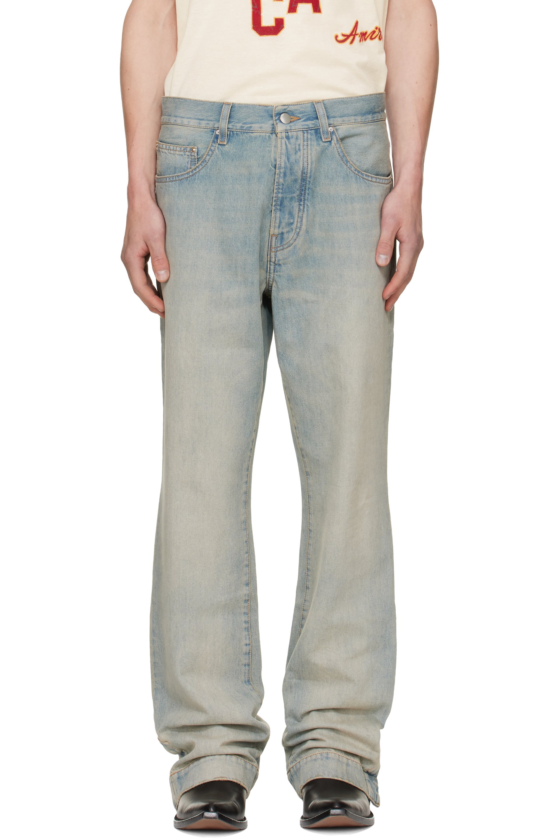 AMIRI - Blue Straight Flare Jeans