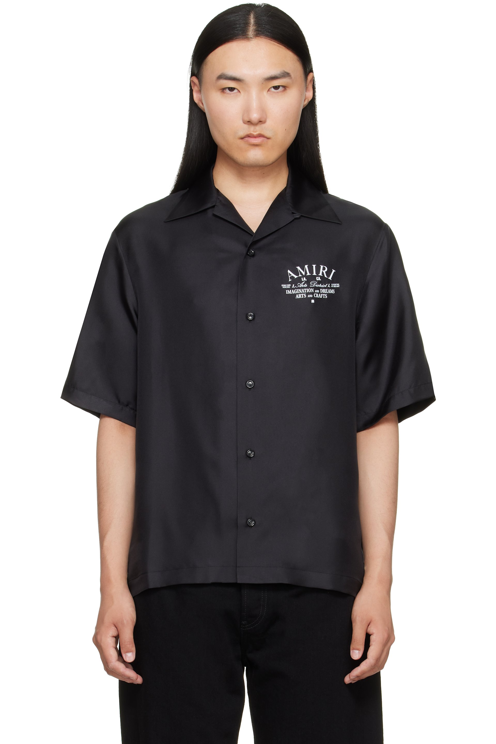 AMIRI - Chemise de bowling noire à logo Arts District