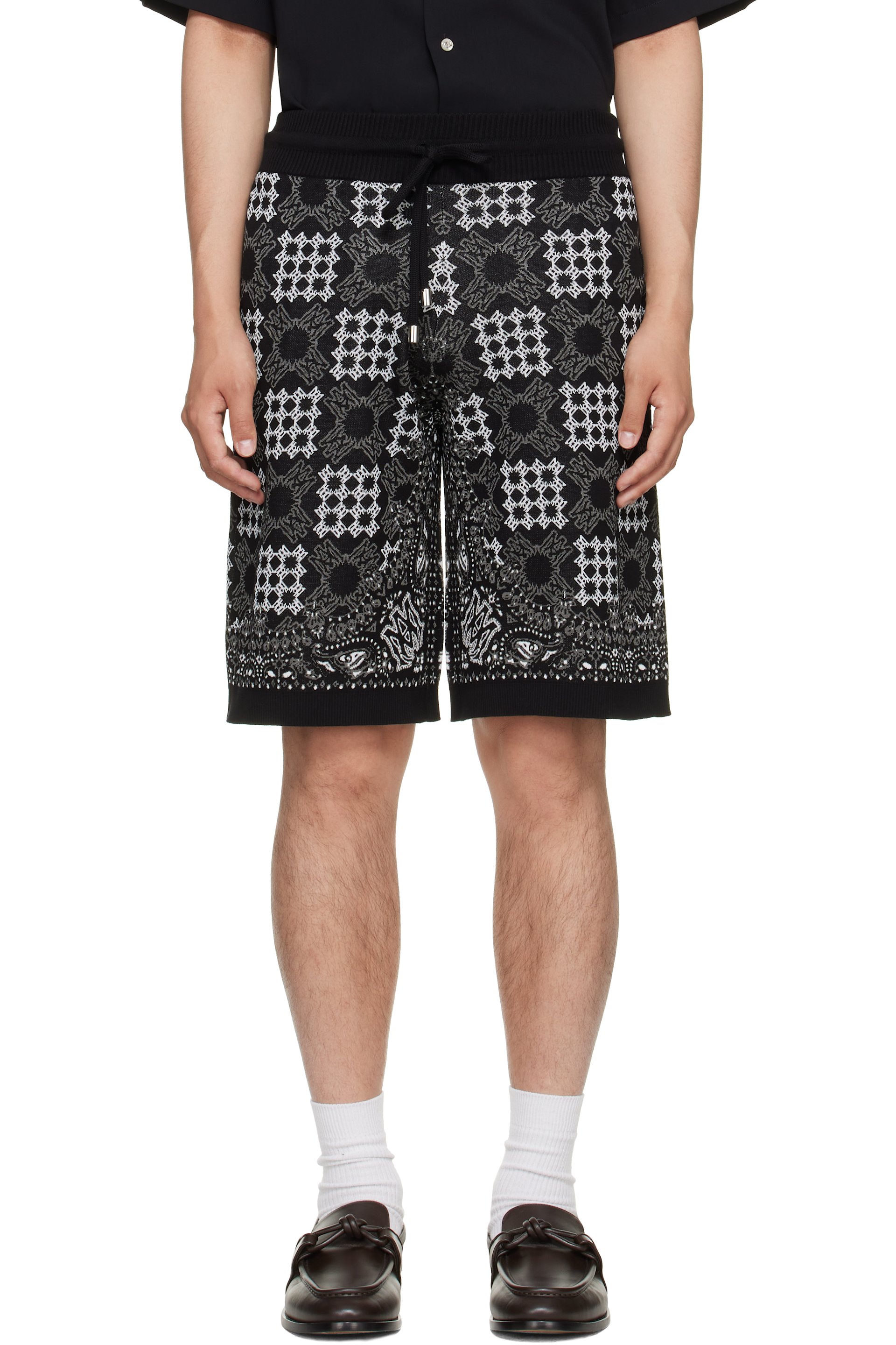 AMIRI - Black MA Quad Check Mesh Knit Shorts