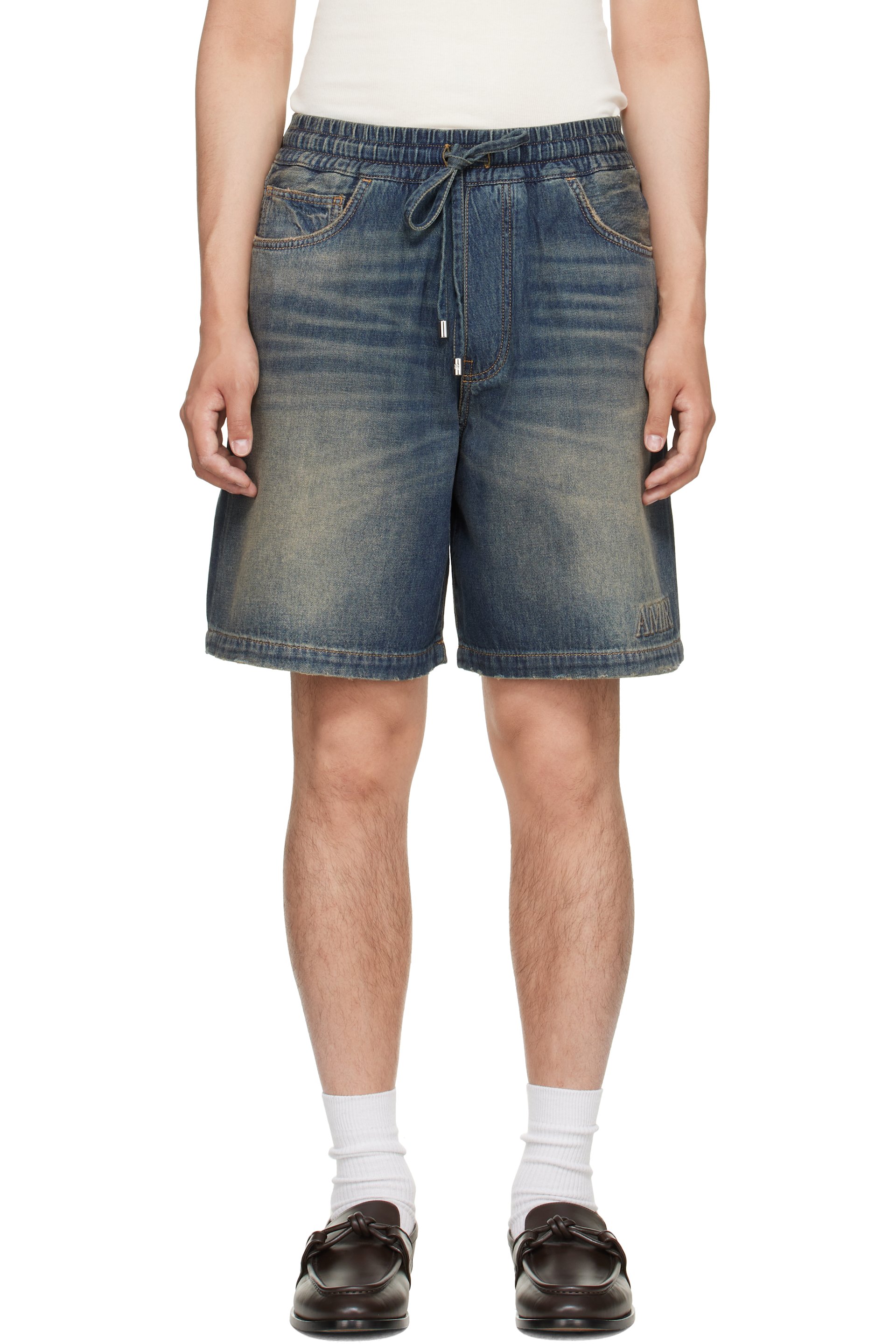 AMIRI - Blue 'Amiri' Drawstring Denim Shorts