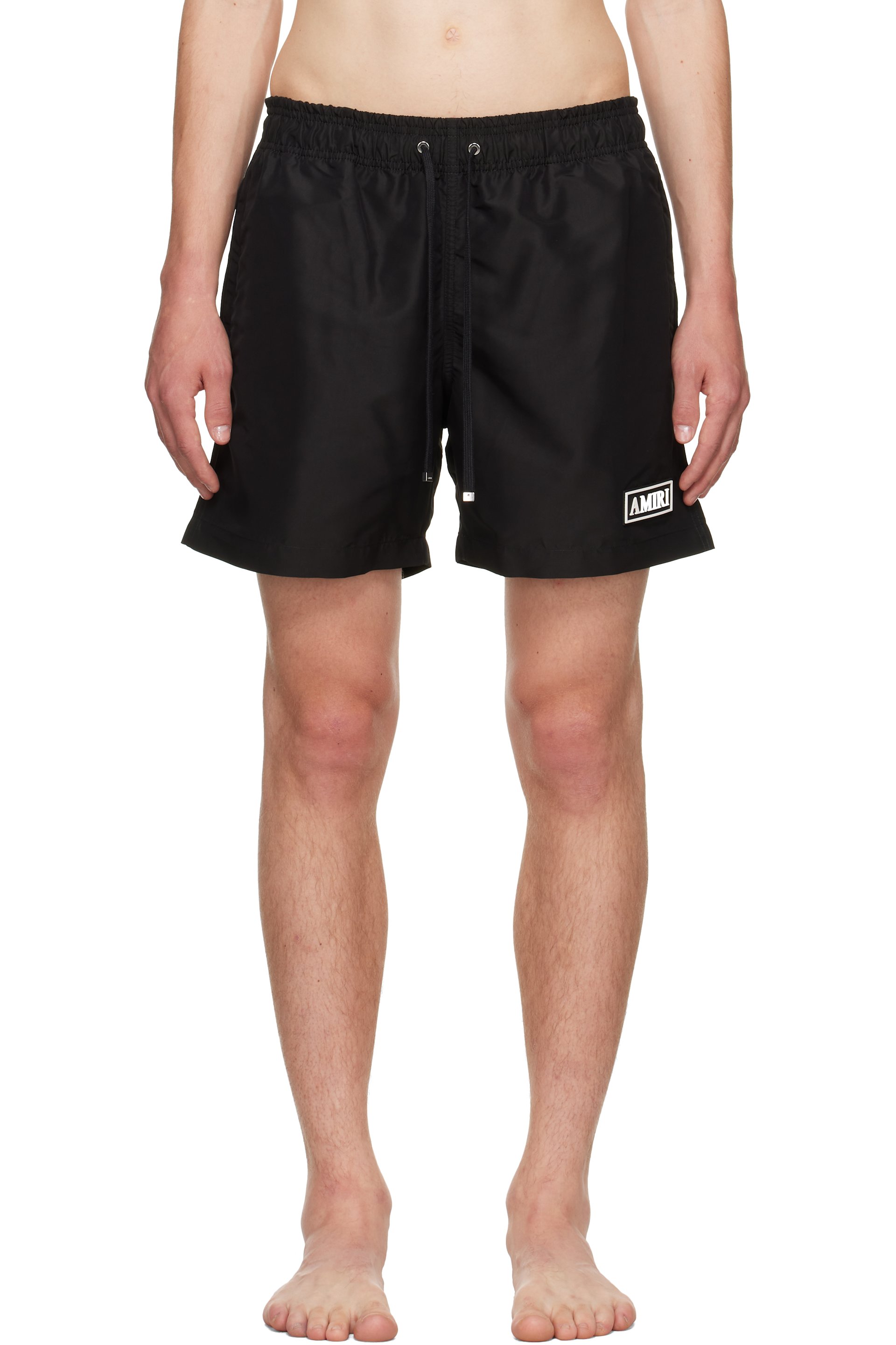 AMIRI - Black 'Amiri' Patch Swim Shorts