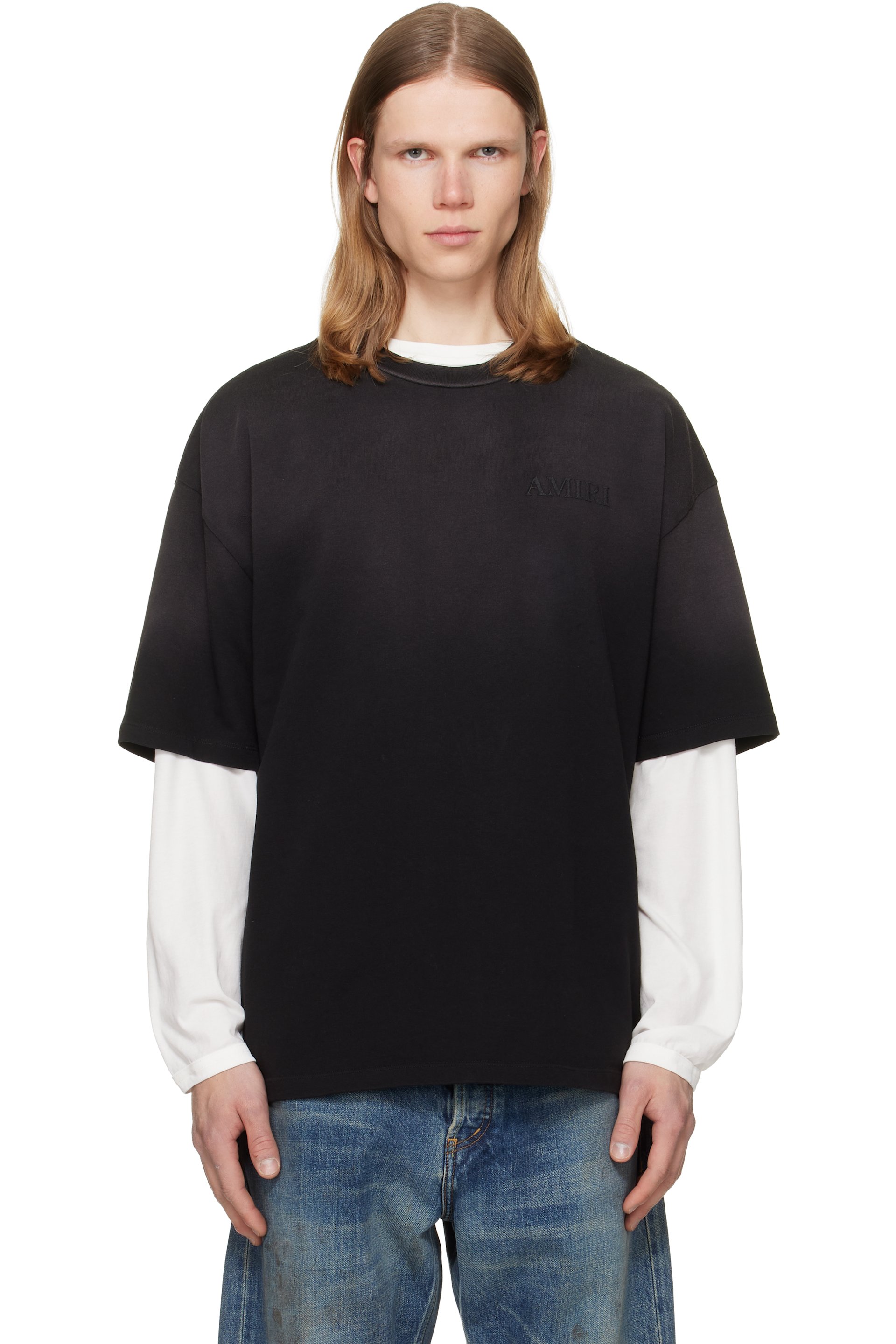 AMIRI - Black Bandana Patch Oversized T-shirt