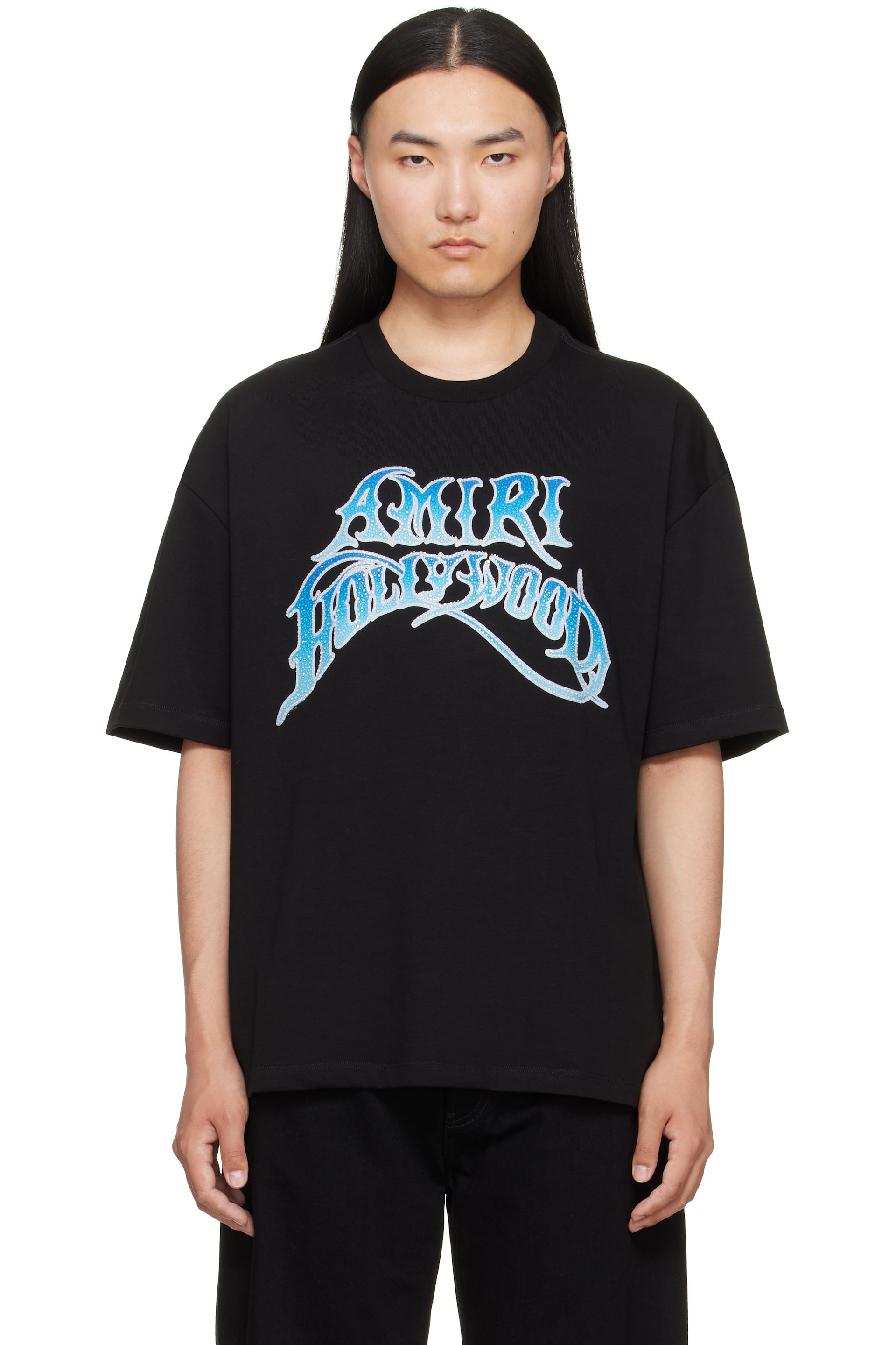 AMIRI - T-shirt de planchiste noir à monogramme