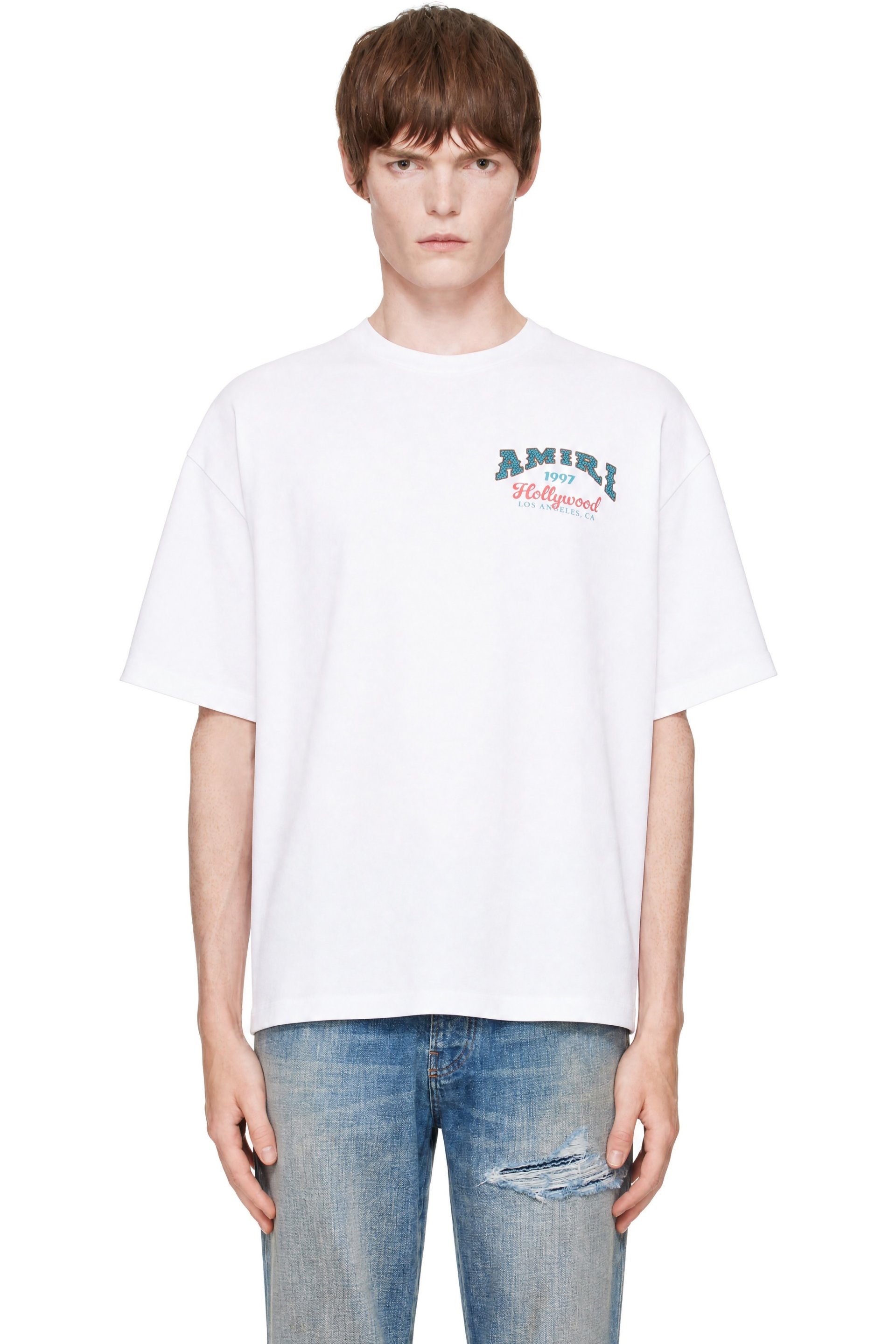 AMIRI - White 'AMIRI Hollywood' Oversized T-shirt