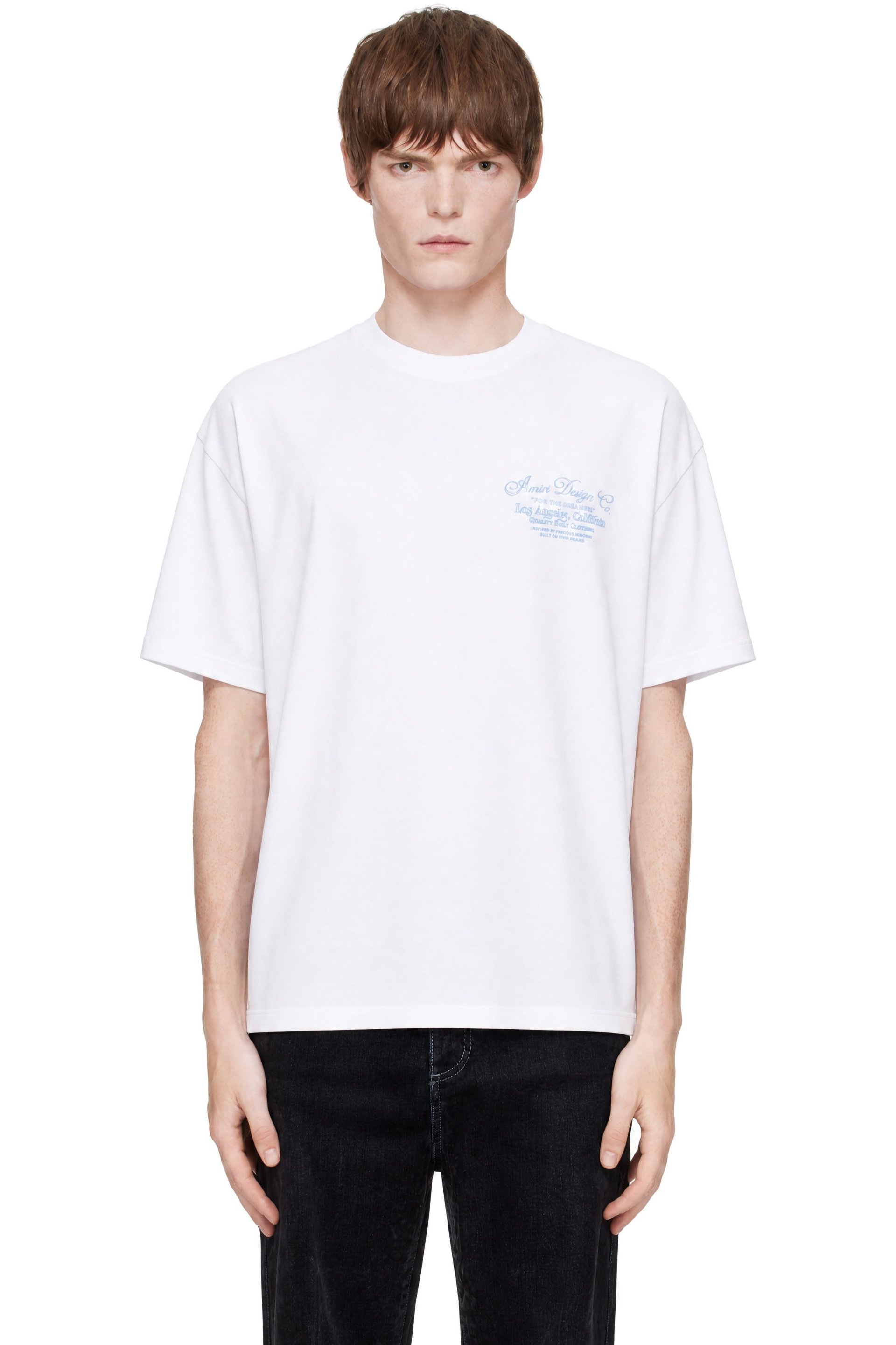 AMIRI - White Dreamers Chain Stitch Oversized T-shirt
