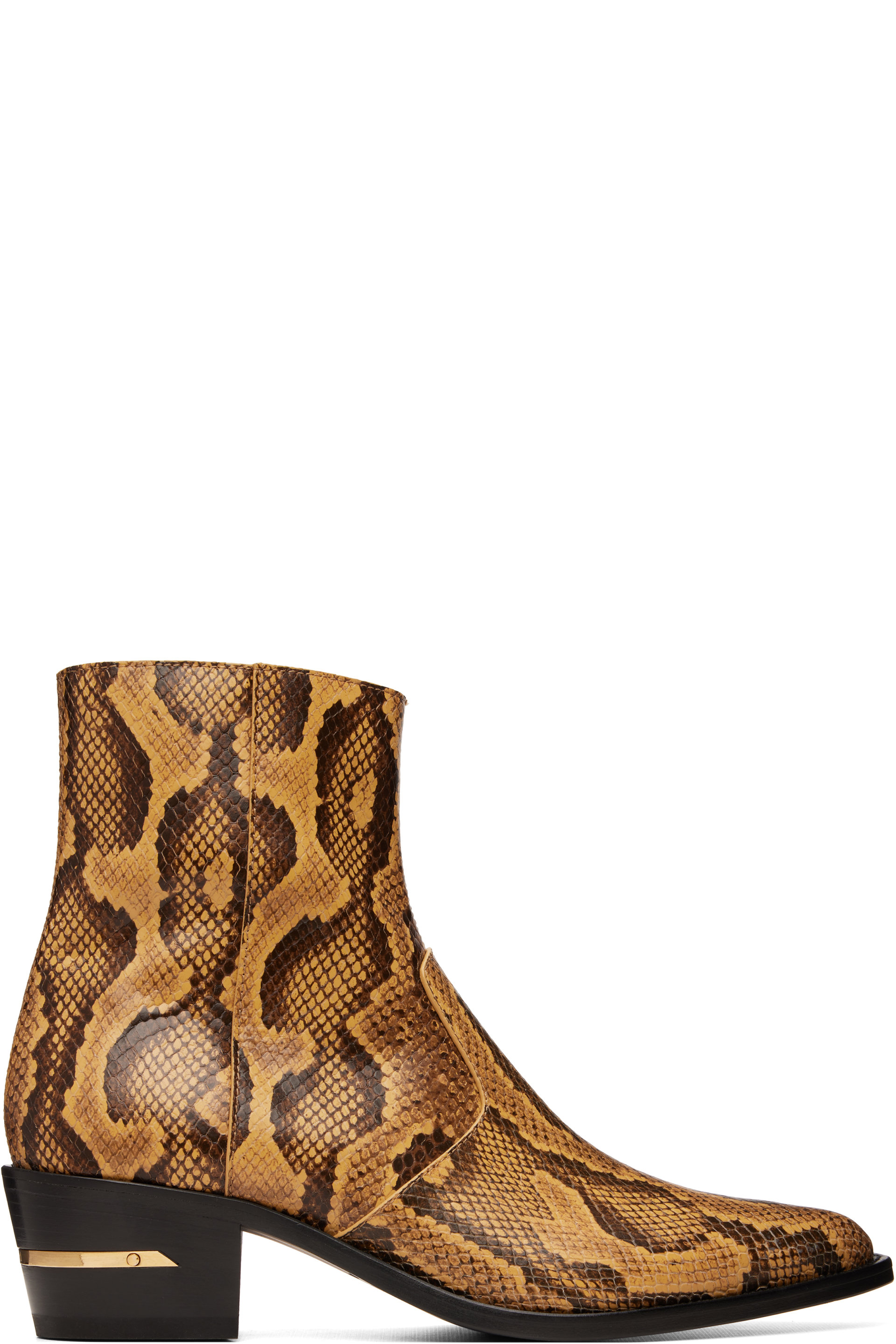 AMIRI - Beige Python Embossed Ryder Boots