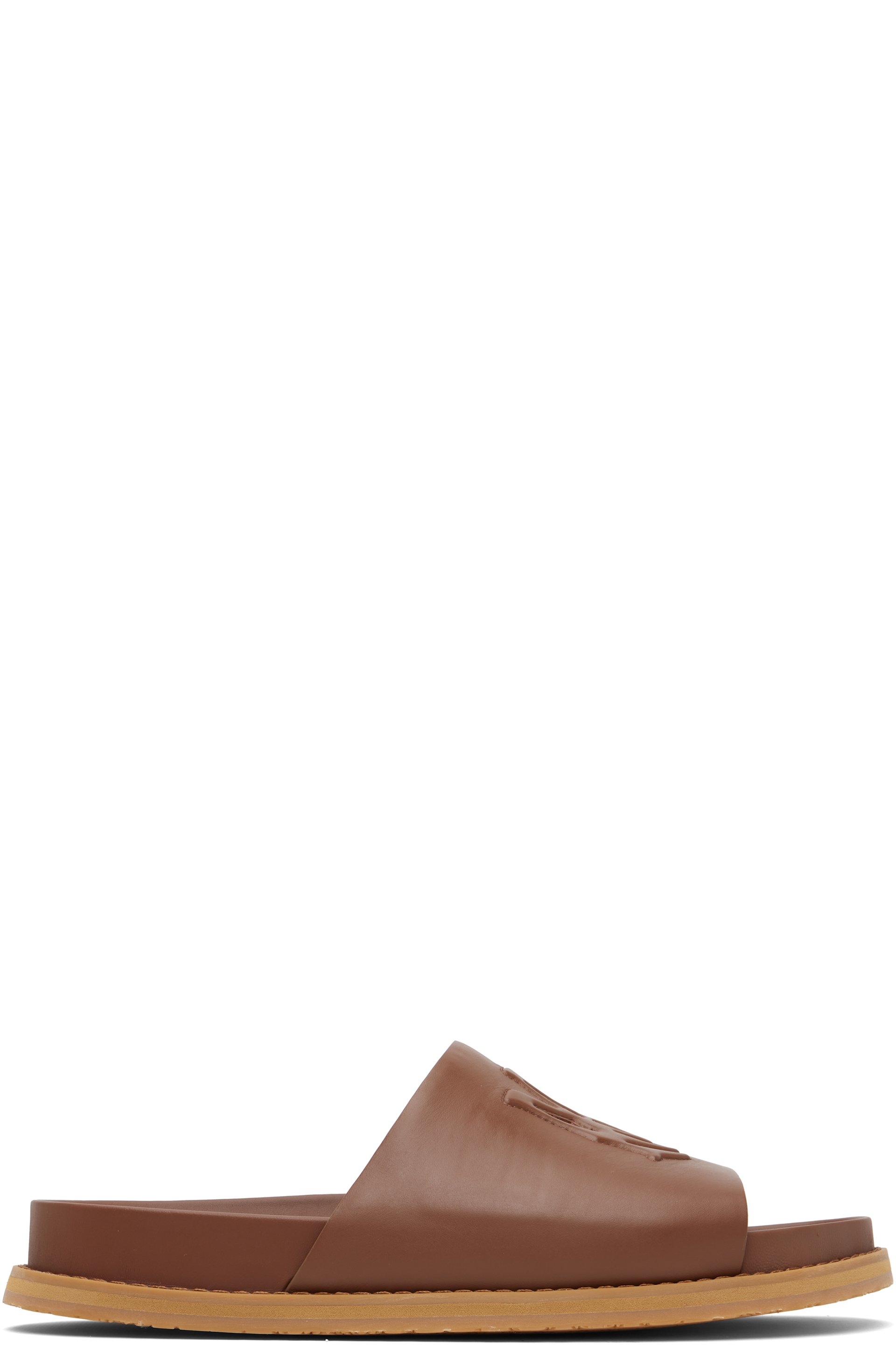 AMIRI - Tan MA Leather Pool Slides