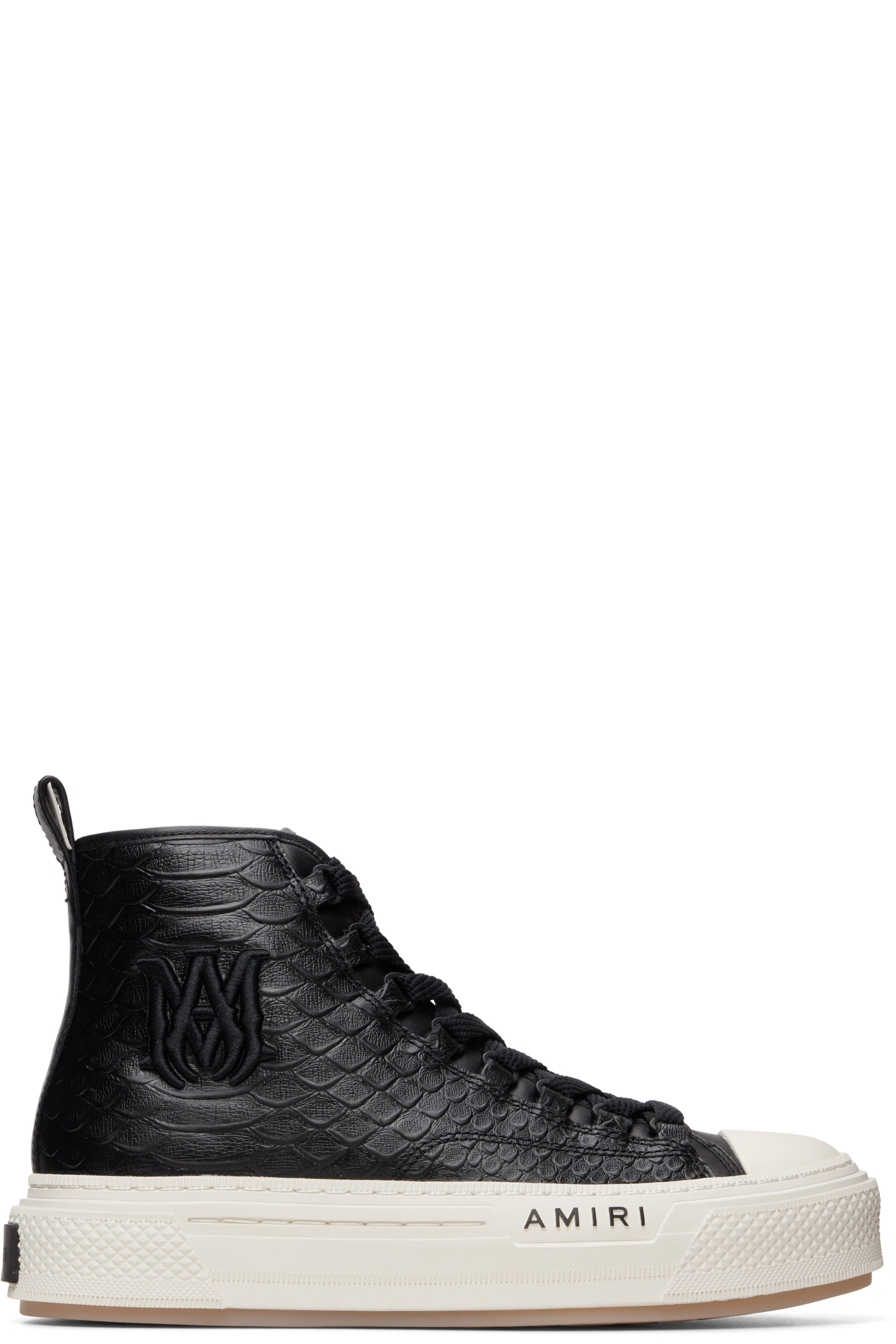 AMIRI - Black Python Embossed MA Court Hi Sneakers