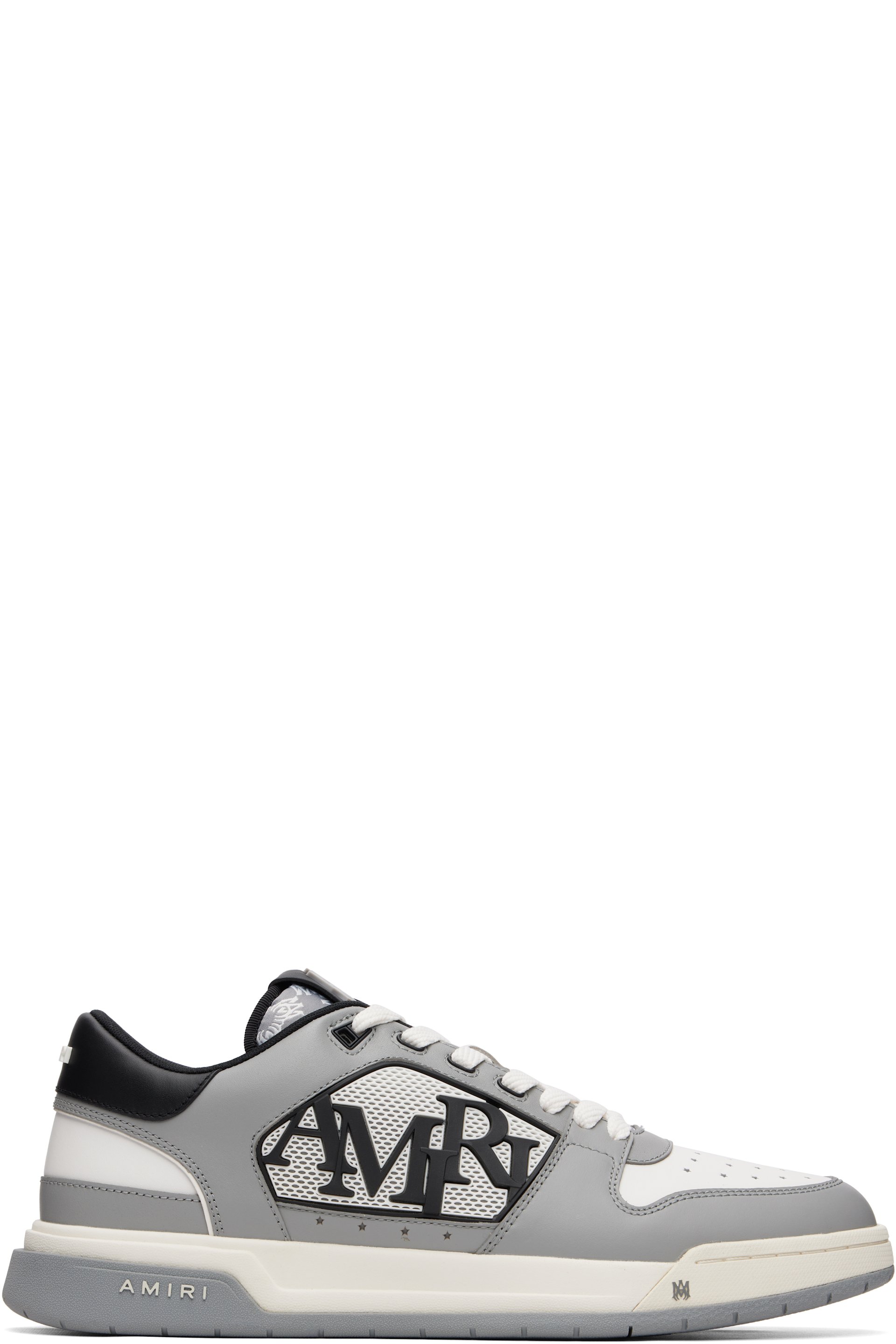 AMIRI - Gray & White Classic Low Sneakers