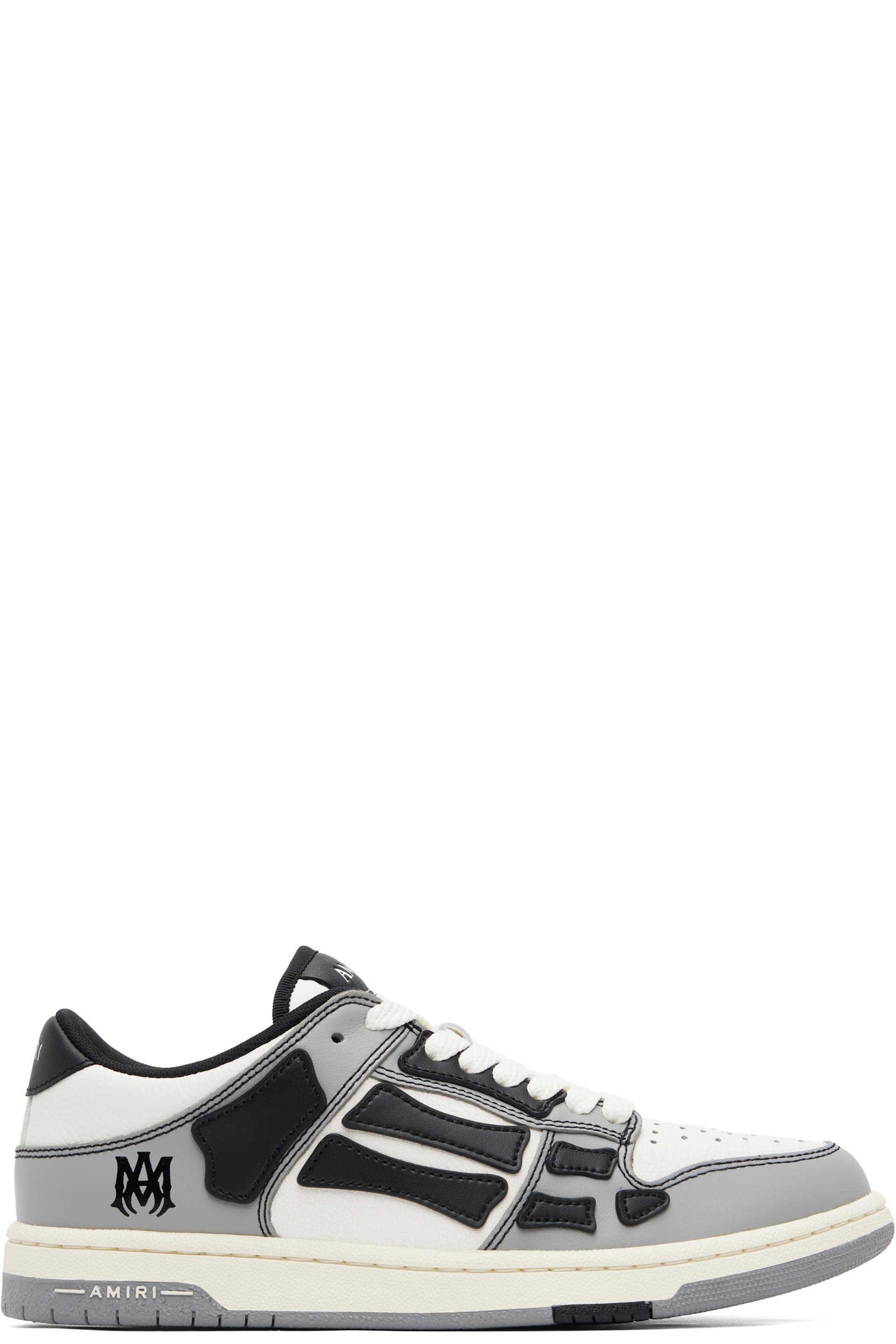 AMIRI - Gray & White Varsity Skel-Top Low Sneakers
