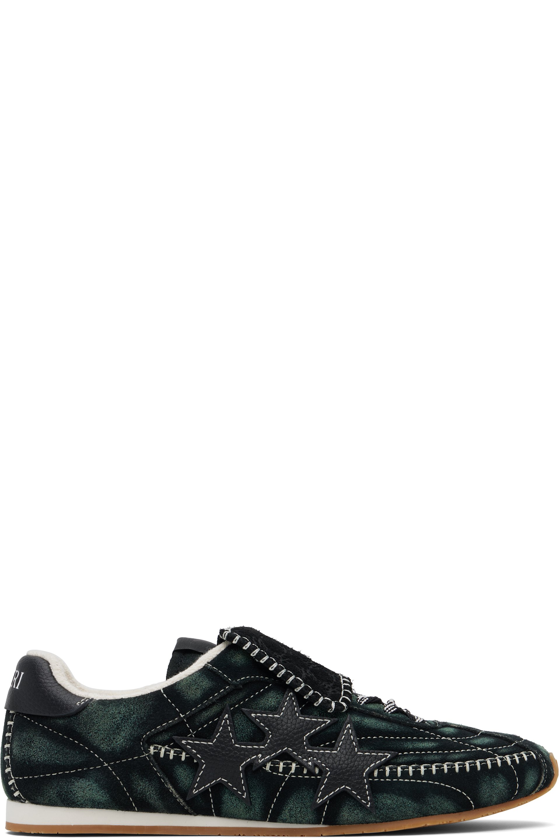 AMIRI - Black & Green Pacific Flat Sneakers