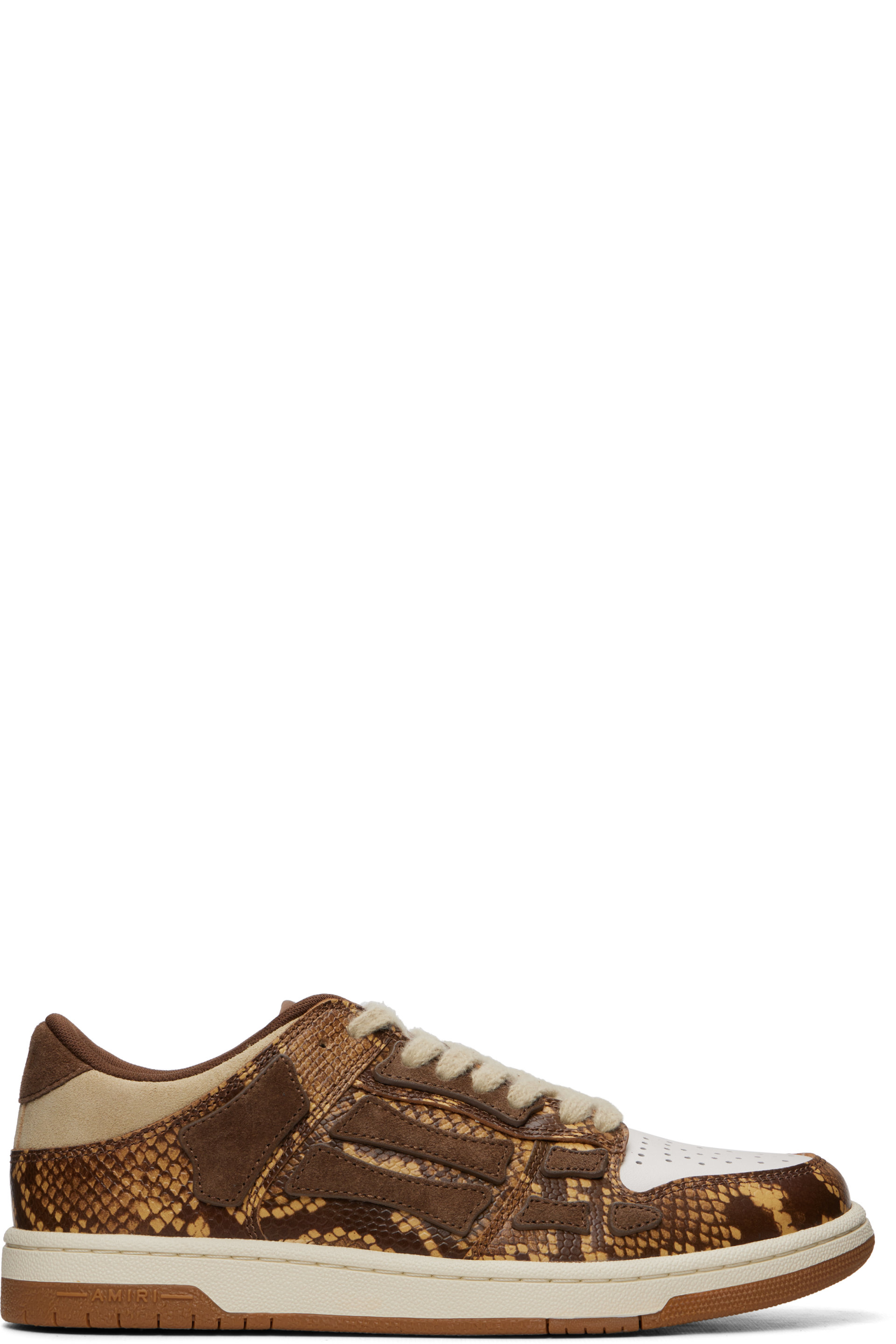 AMIRI - Brown & White Printed Python Skel Top Low Sneakers
