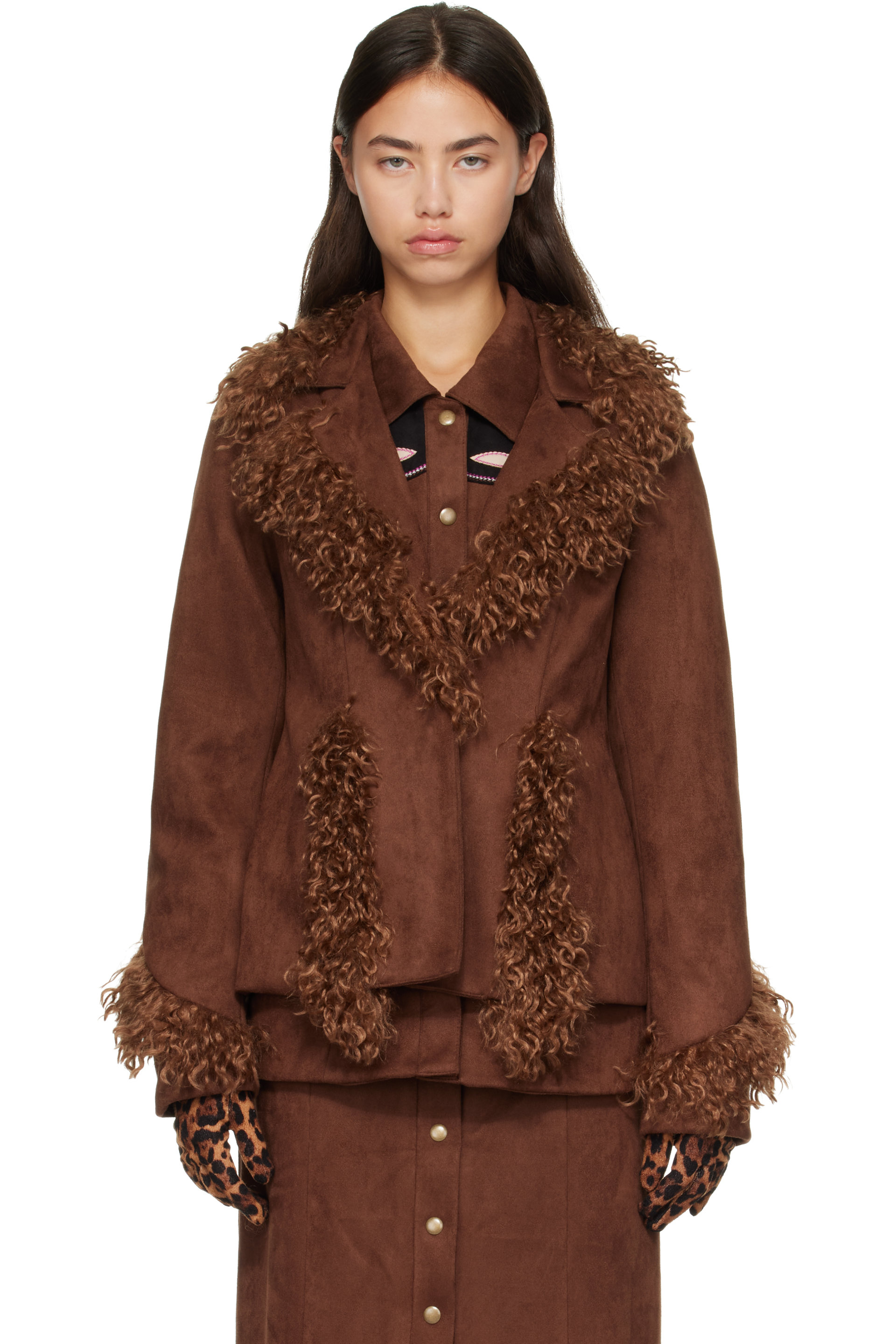 Anna Sui - Brown Faux-Suede Jacket