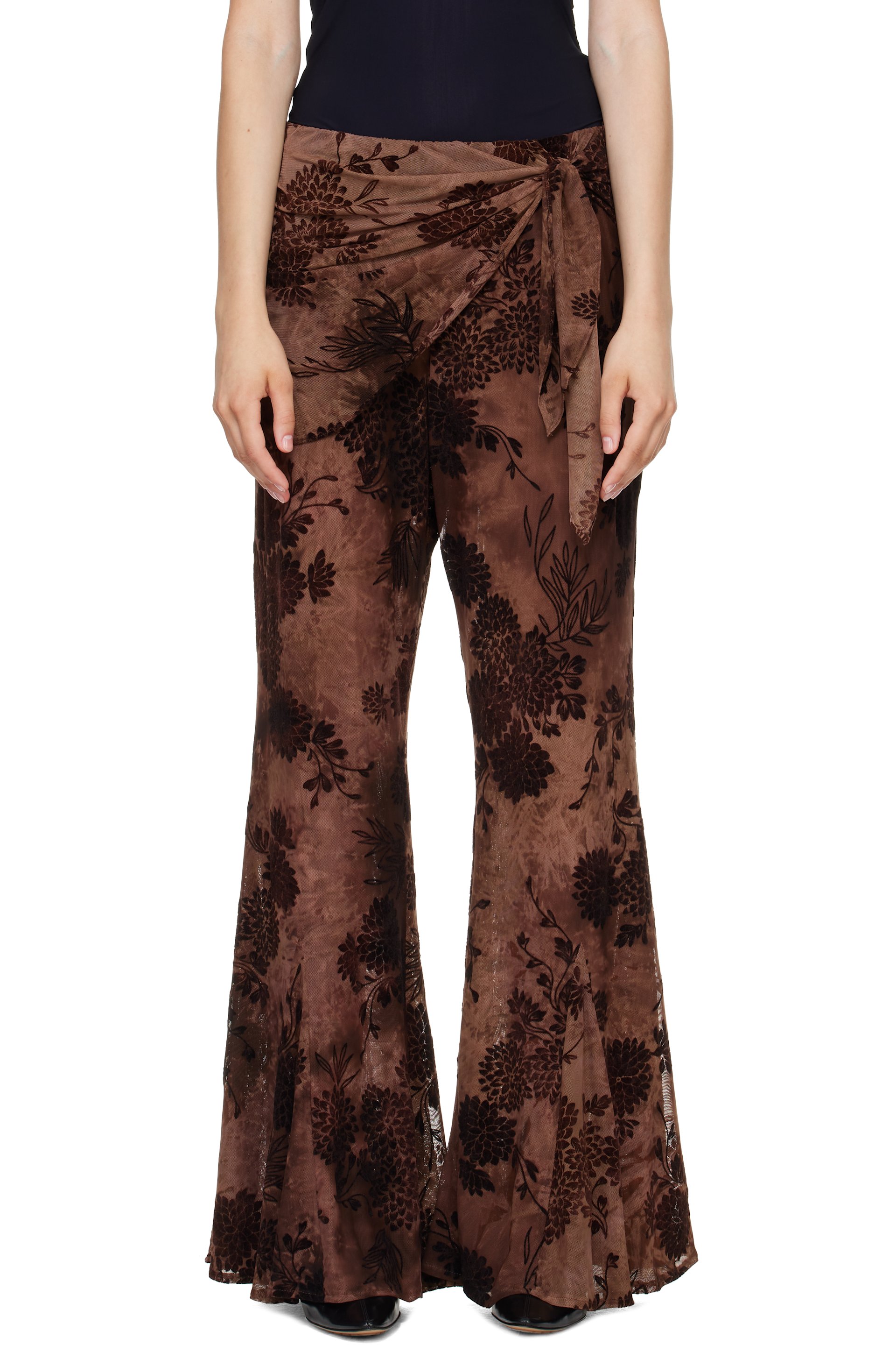 Anna Sui - Brown Dahlia Tulle Lounge Pants