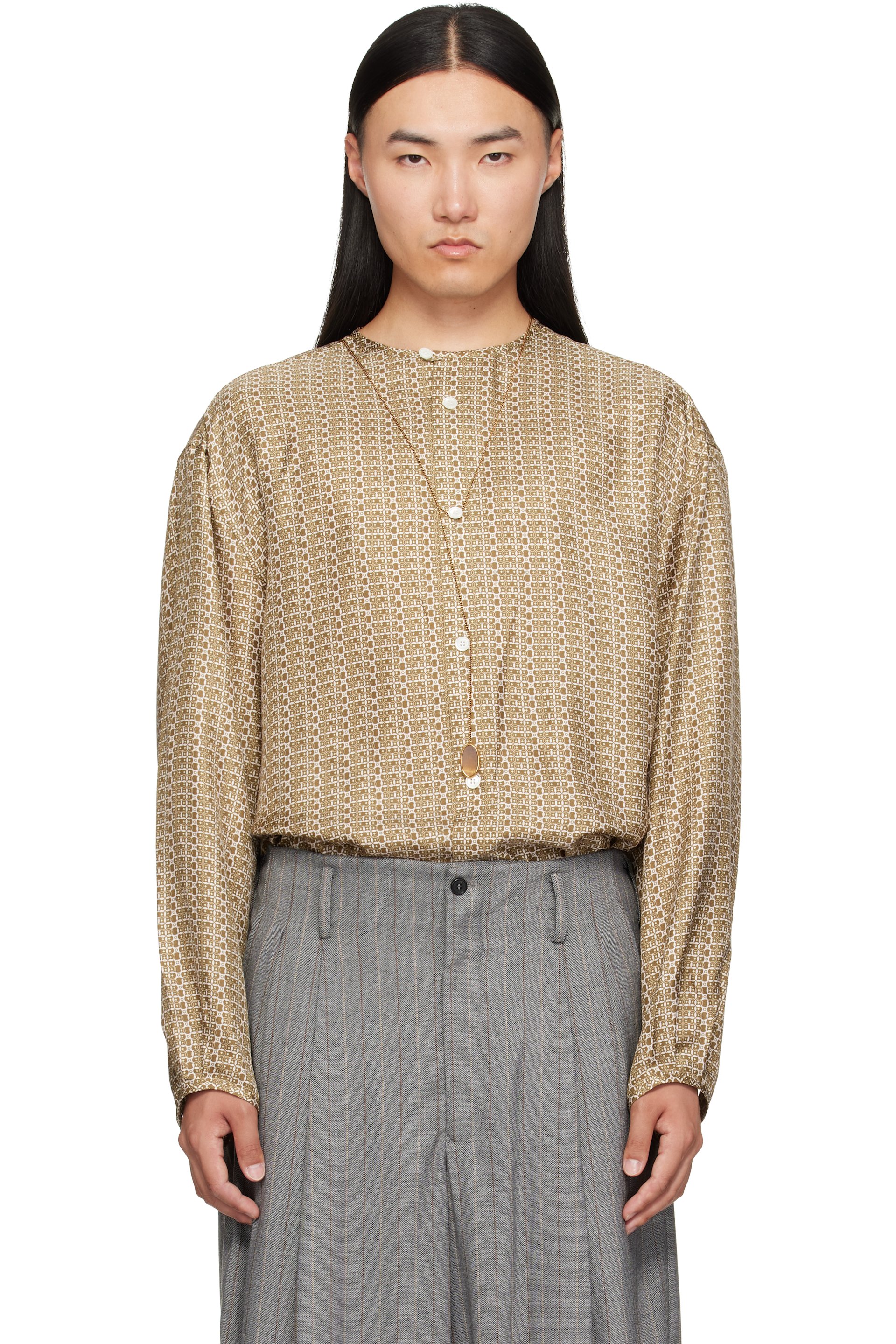 Hed Mayner - Green Printed Shirt