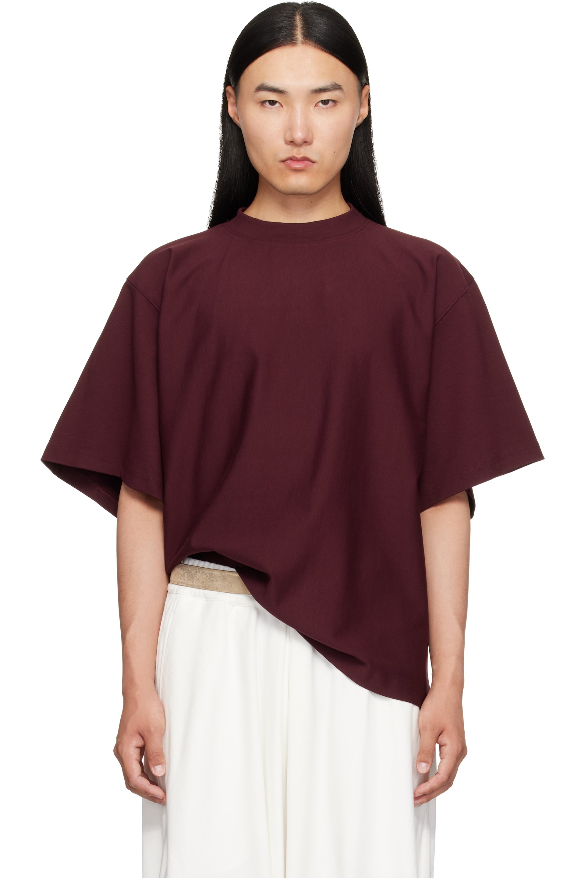 Hed Mayner - Burgundy Embroidered T-Shirt