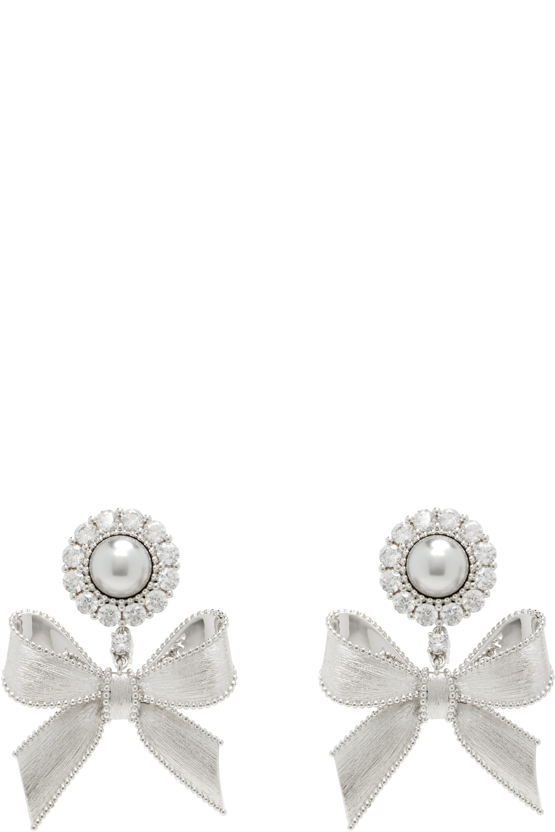 SHUSHU/TONG - YVMIN Edition Bowknot Faux-Pearl Flower Earrings