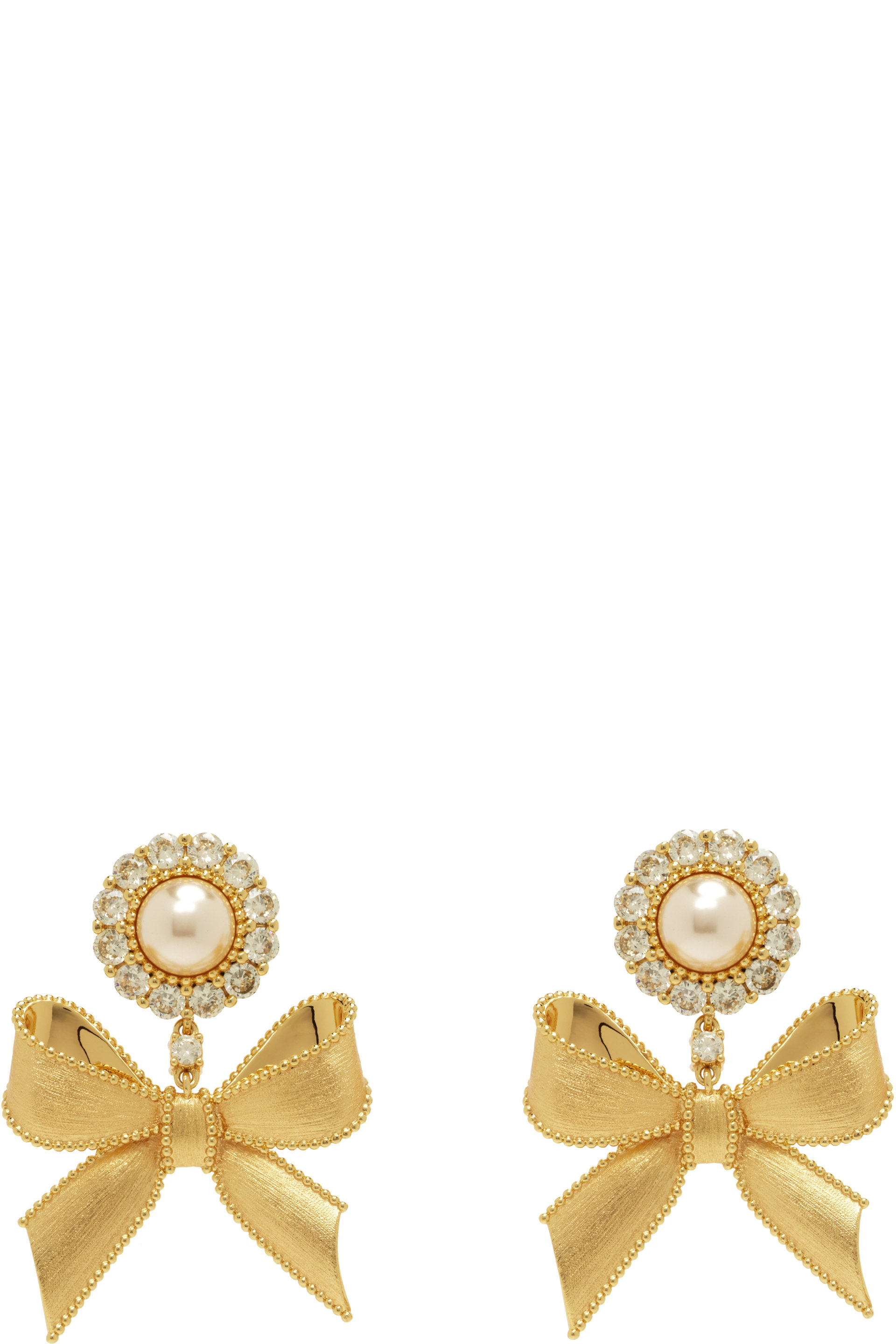 SHUSHU/TONG - YVMIN Edition Bowknot Faux-Pearl Flower Earrings