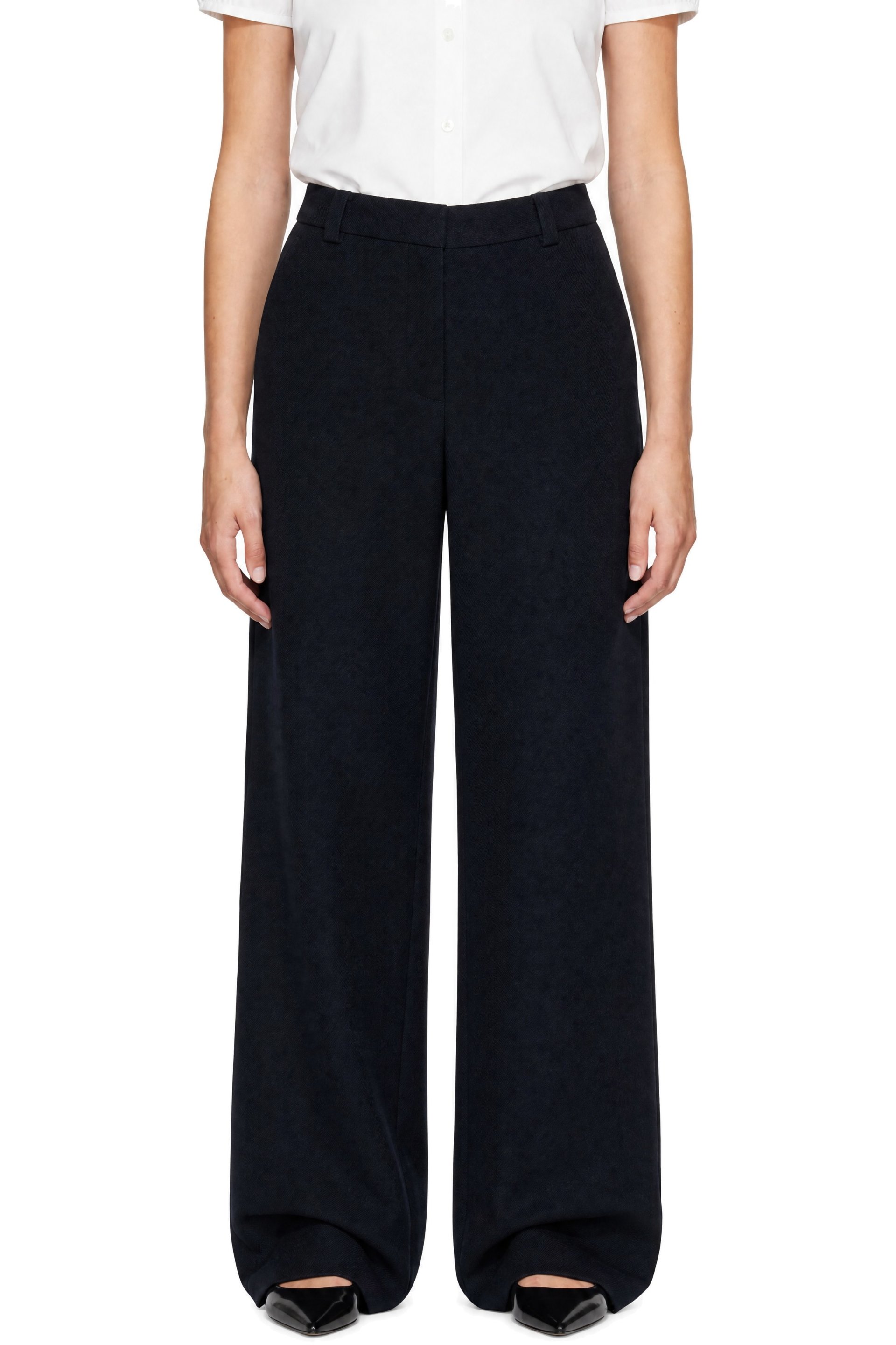 SHUSHU/TONG - Navy Straight Leg Wool Trousers