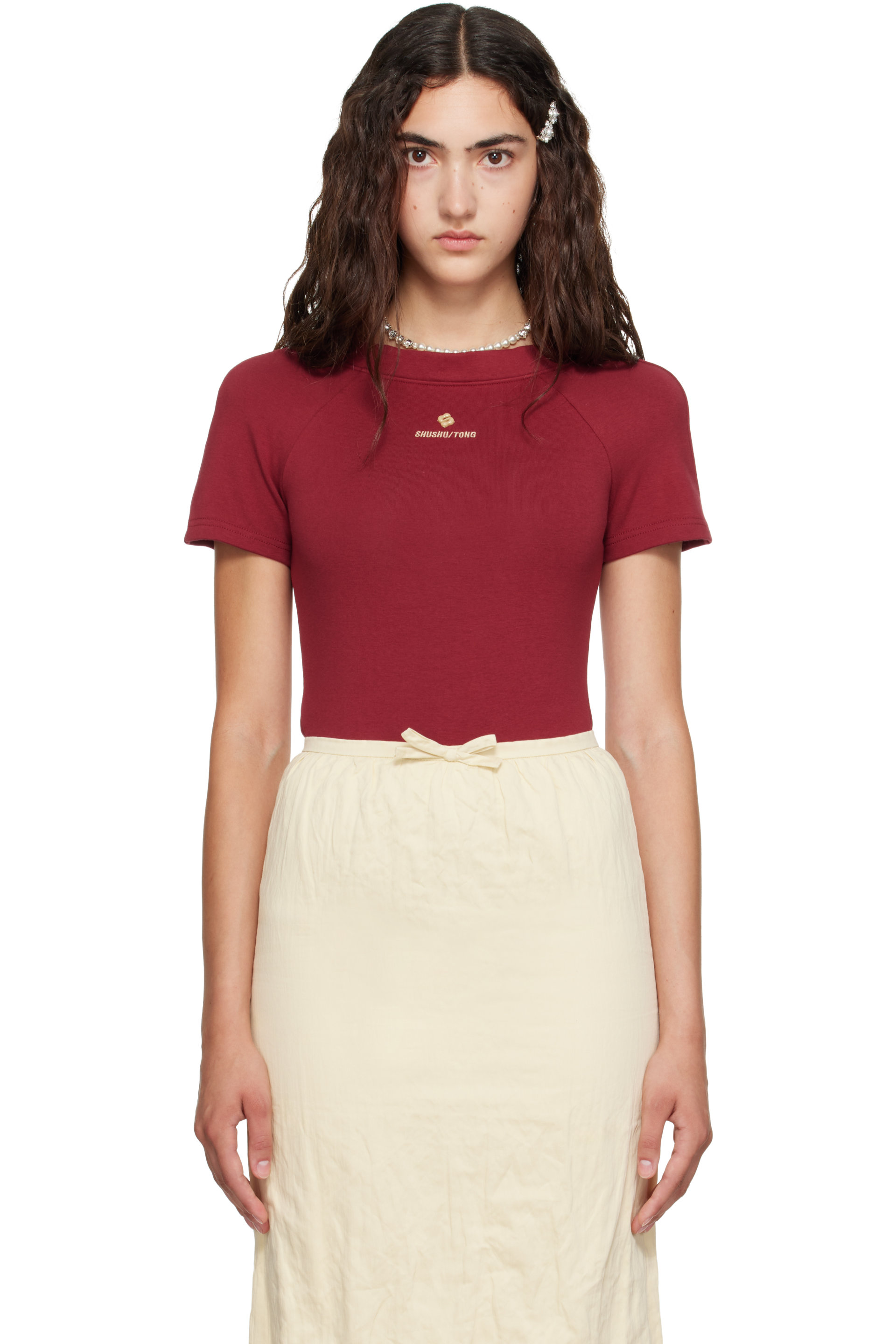 SHUSHU/TONG - Red Short Sleeve Bodysuit