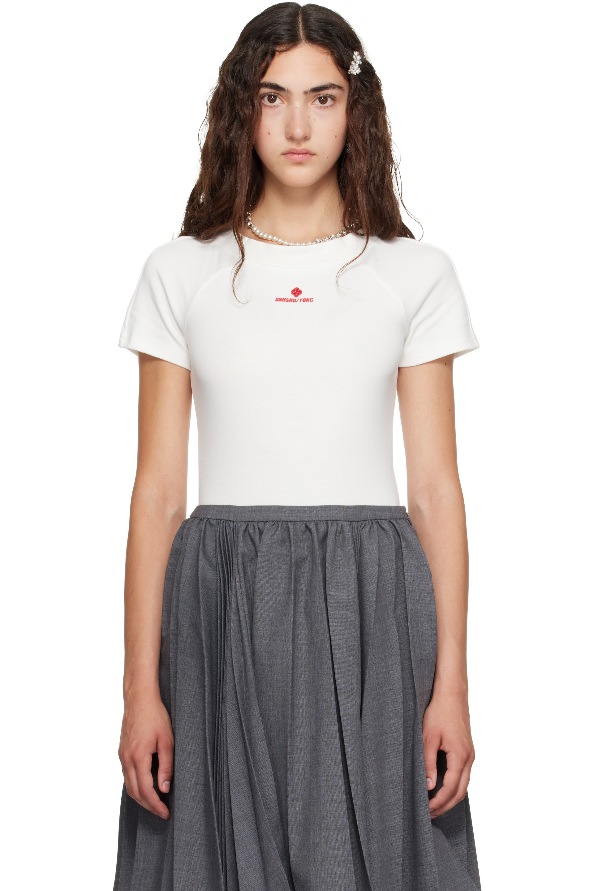 SHUSHU/TONG - Off-White Short Sleeve Bodysuit