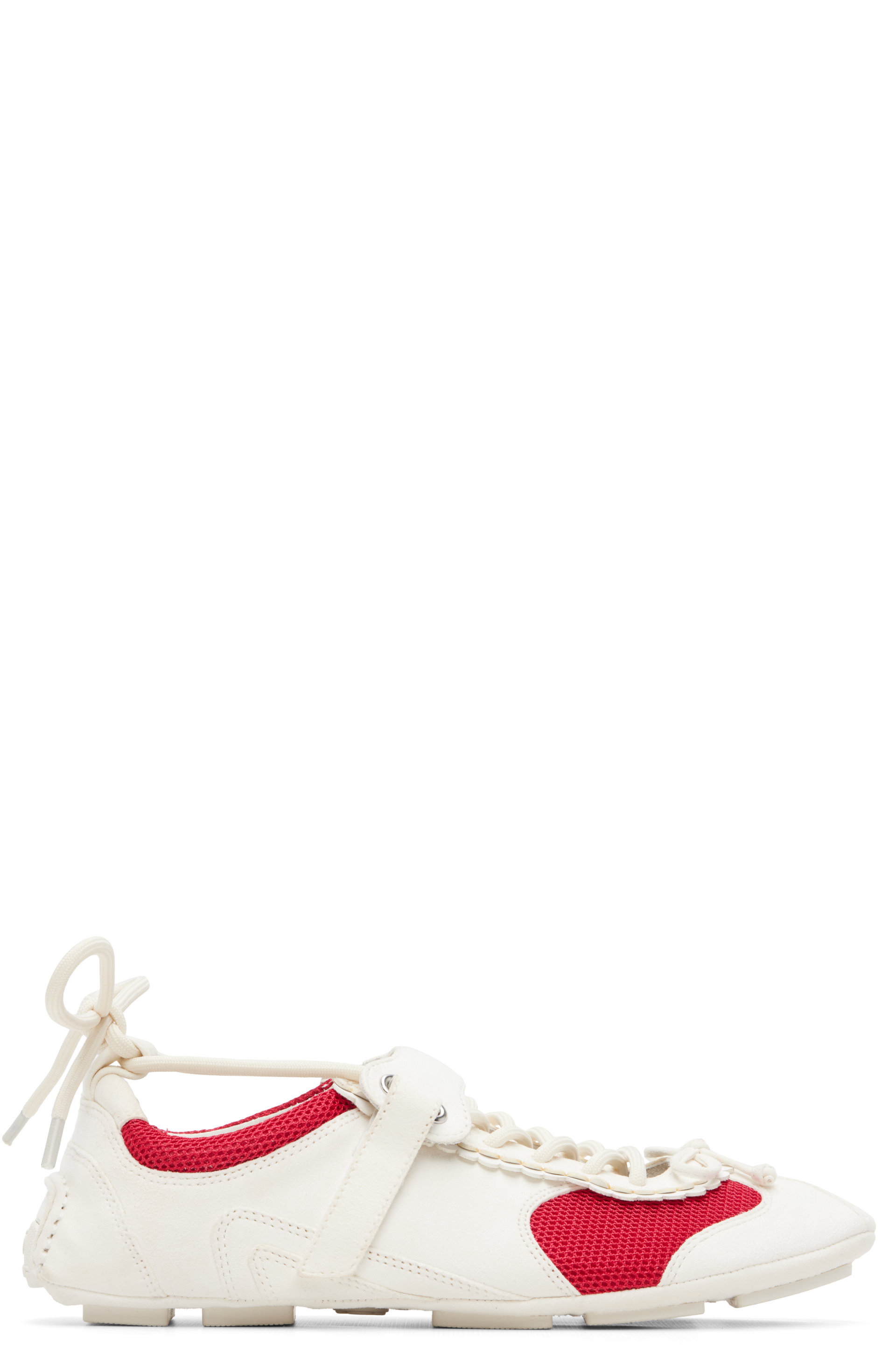 SHUSHU/TONG - White Bow Flat Sneakers