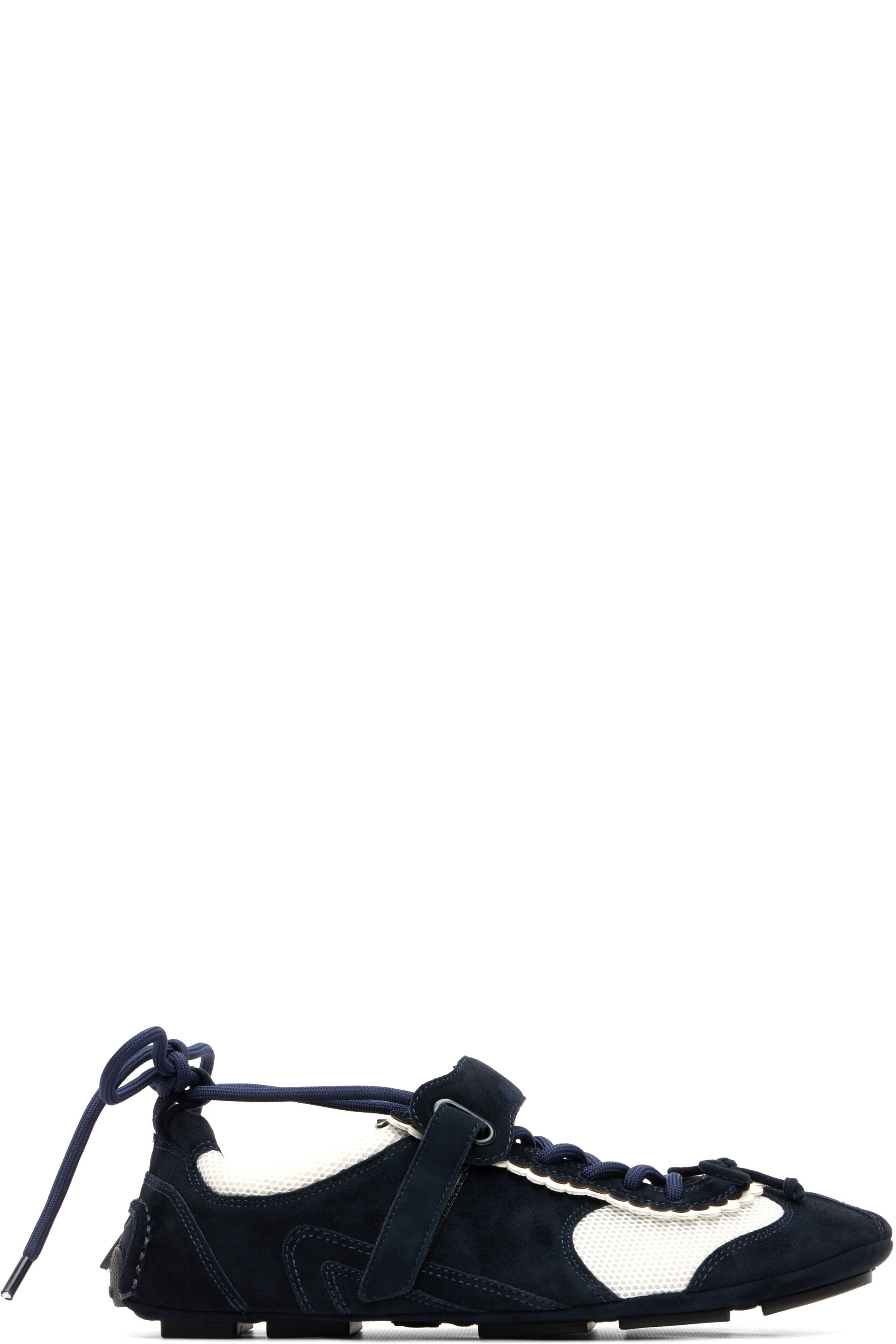 SHUSHU/TONG - Navy Bow Flat Sneakers