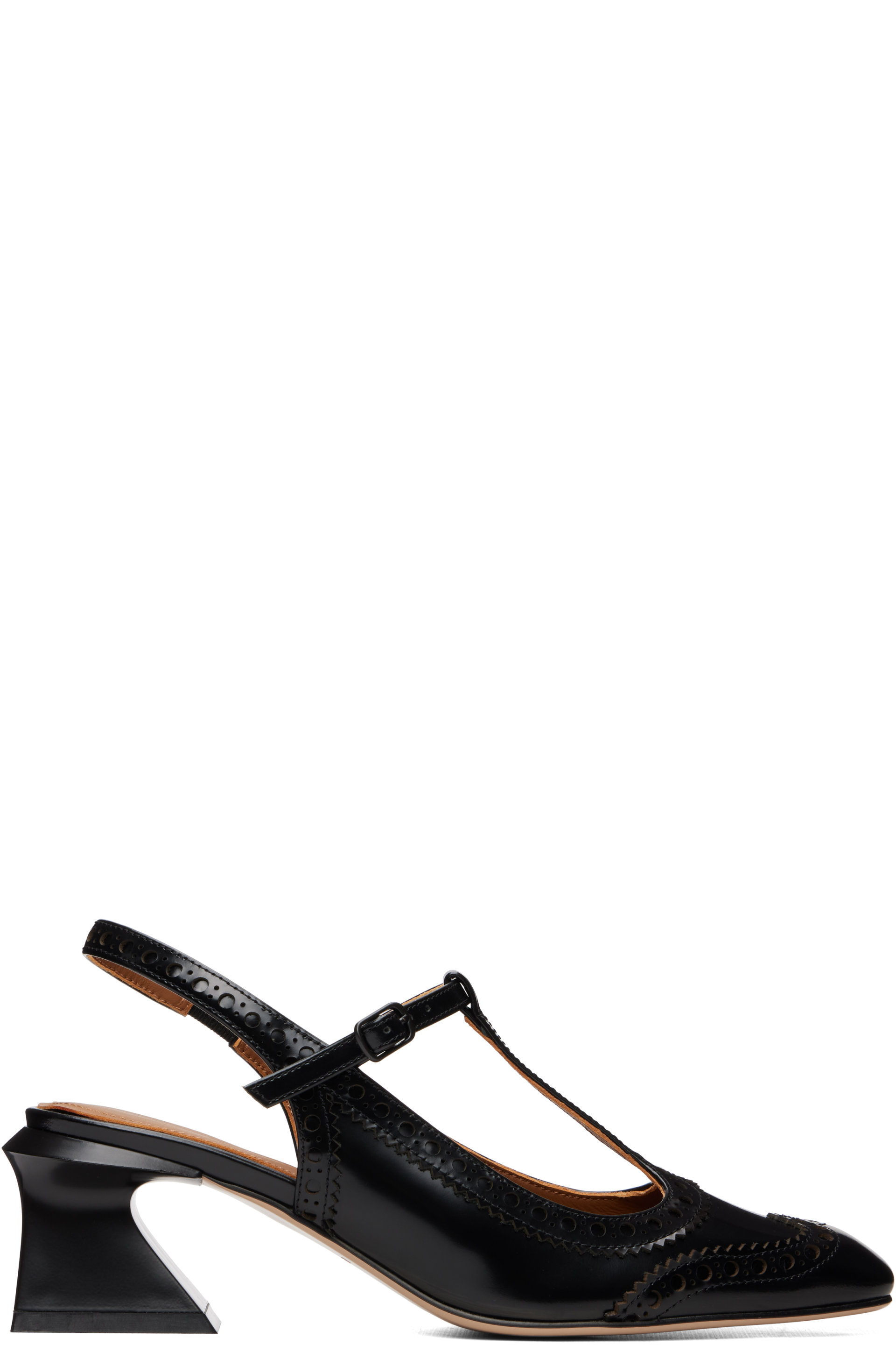 SHUSHU/TONG - Black Square Toe Open Back Heels