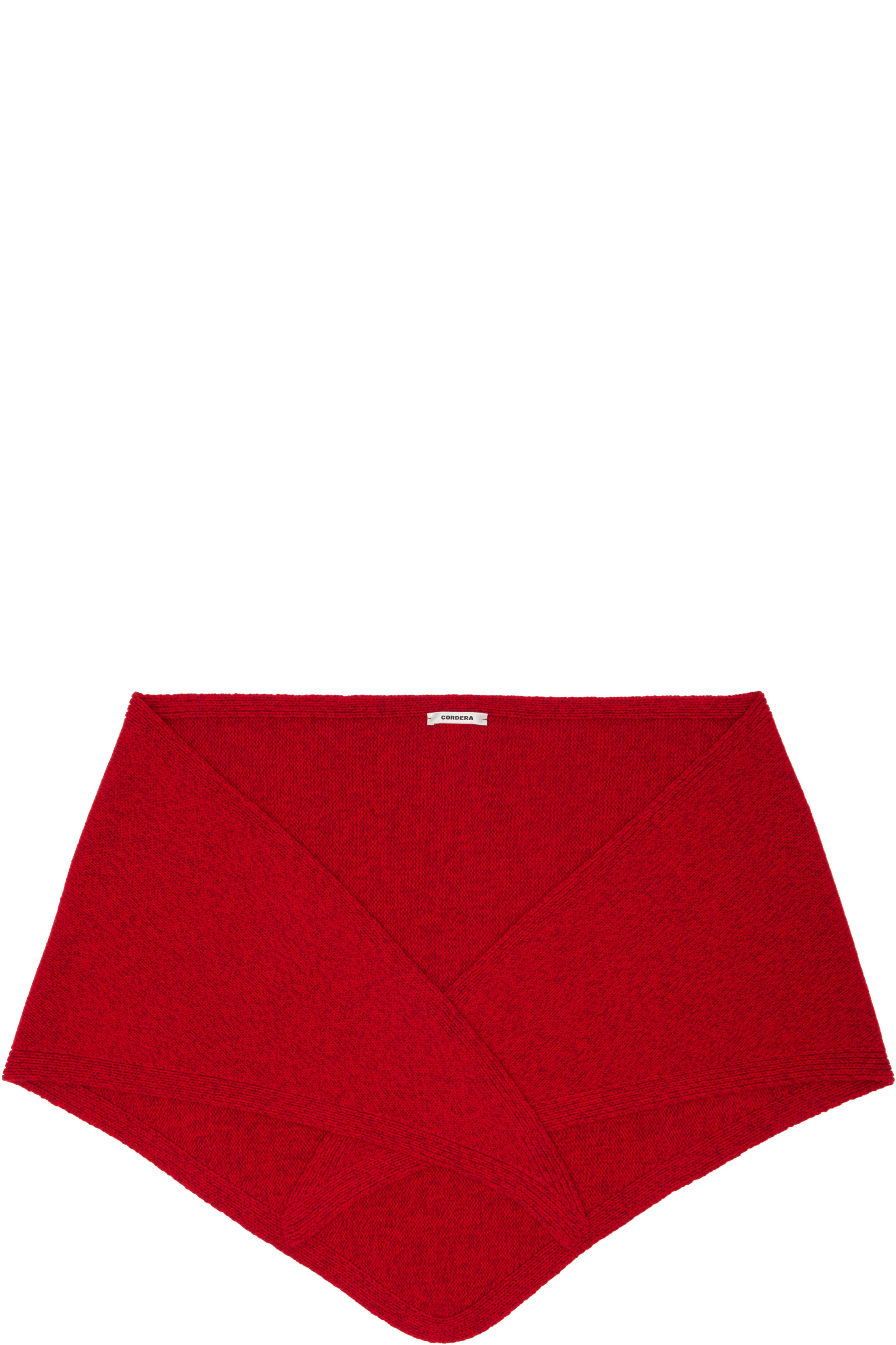 CORDERA - Écharpe de style bandana rouge en laine mérinos et cachemire