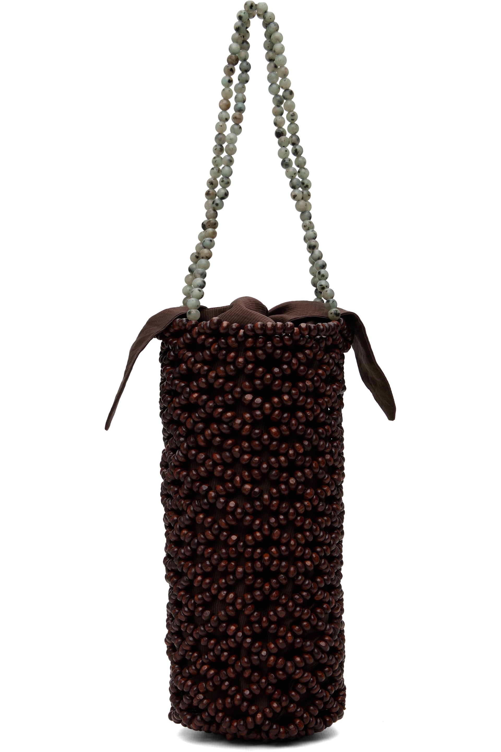 Cordera - Brown Handmade Wooden Beaded Bag