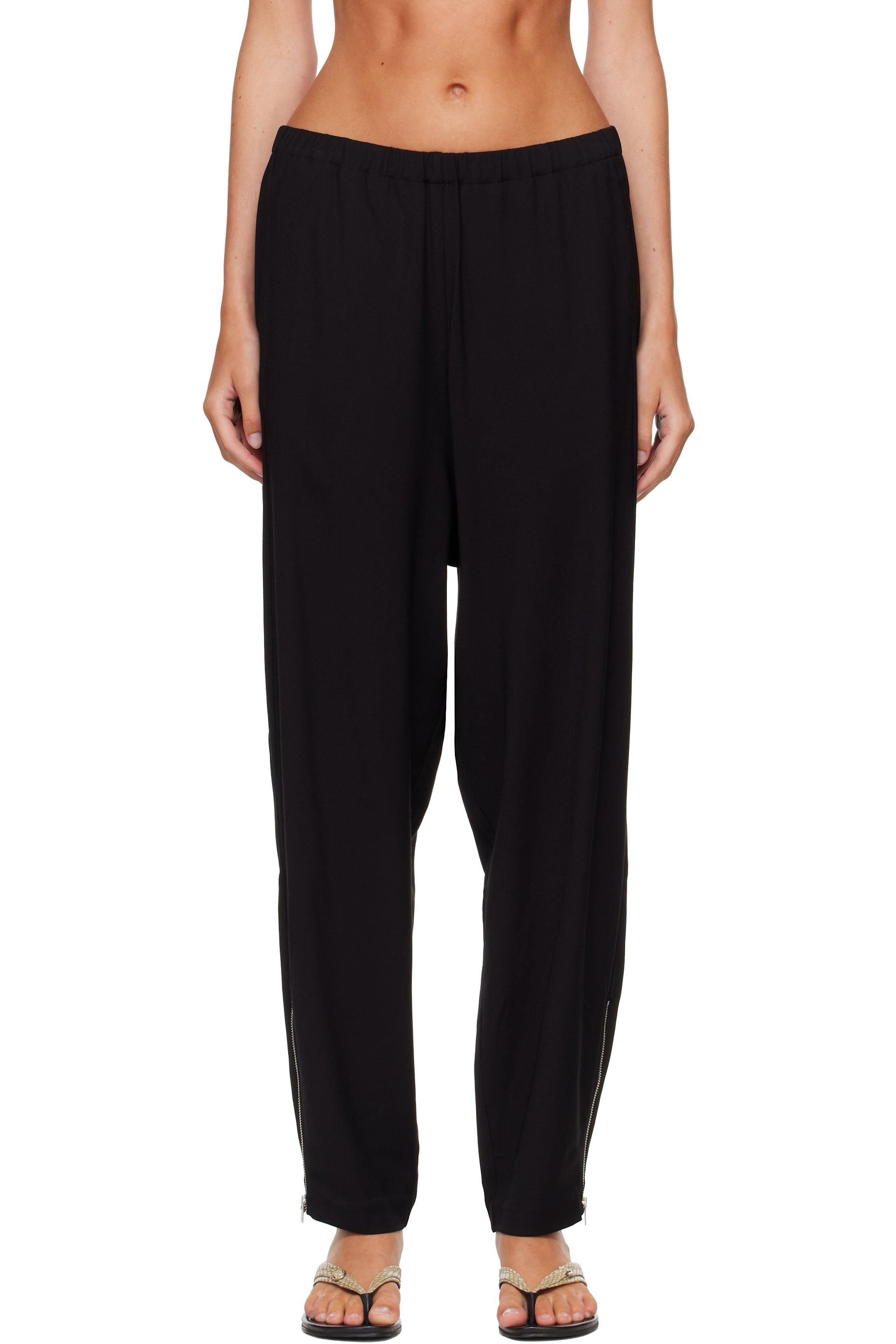 Cordera - Black Viscose & Wool Lounge Pants