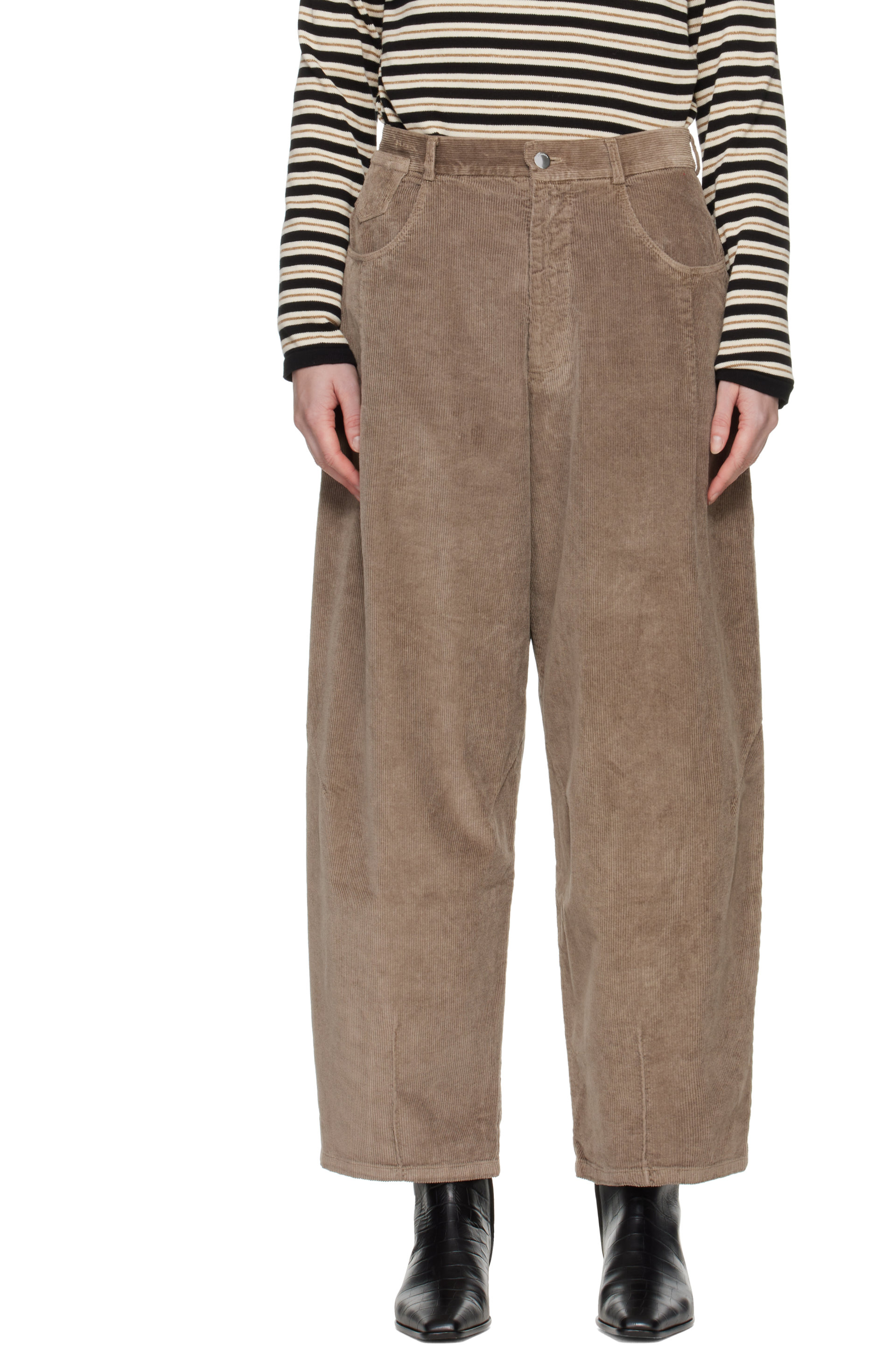 Cordera - Taupe Corduroy Baggy Trousers
