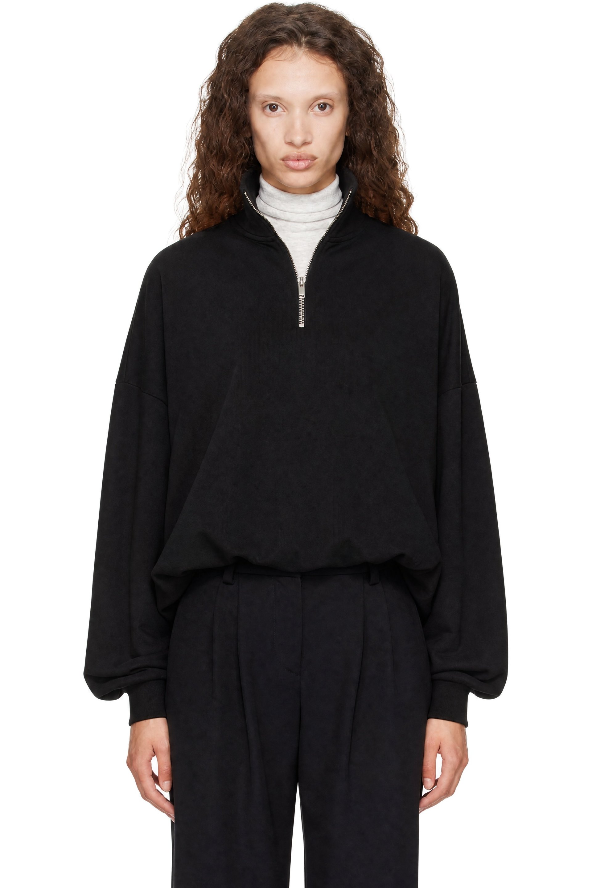 Cordera - Black Balloon Quarter-Zip Sweater