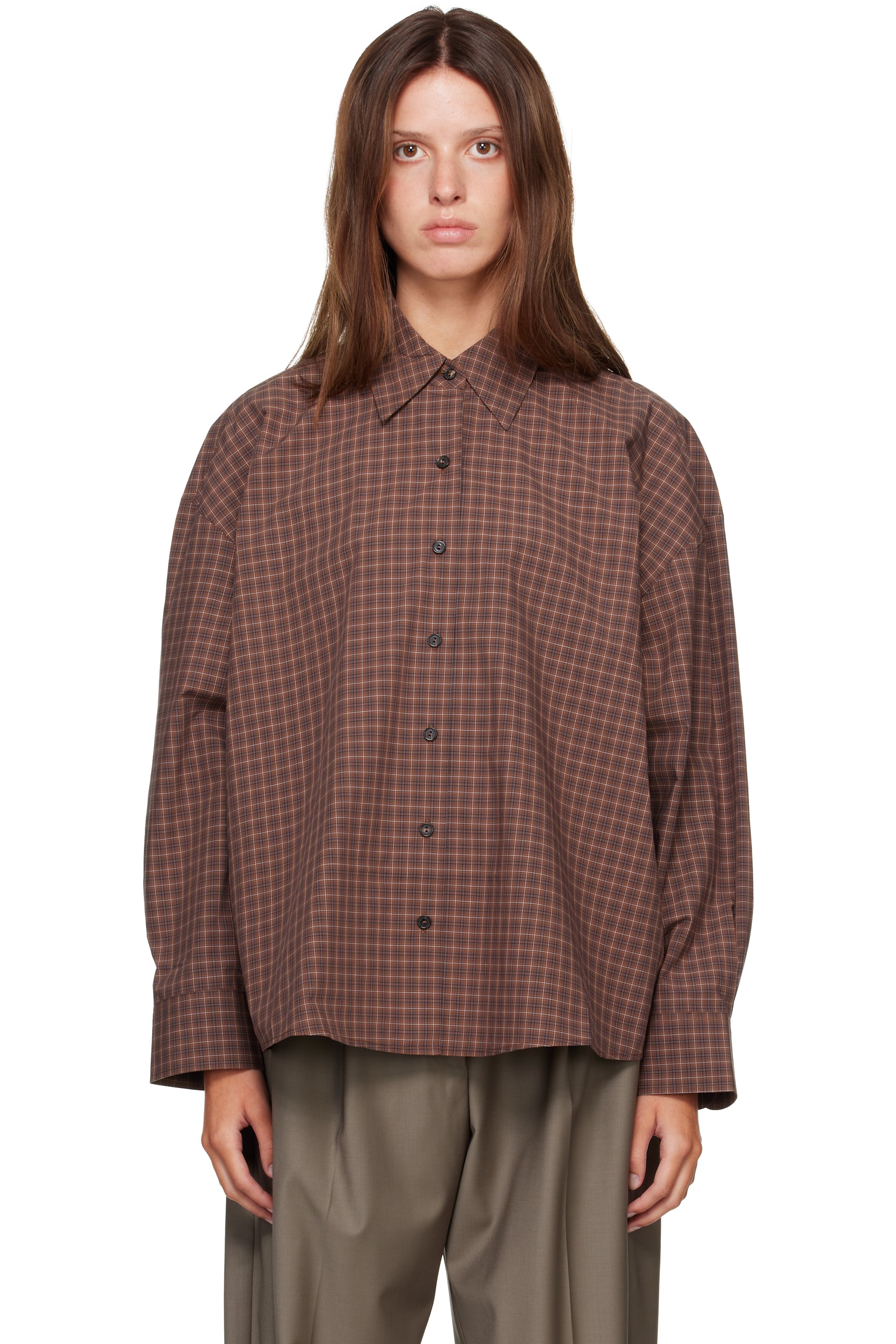 Cordera - Brown Checked Oversized Shirt