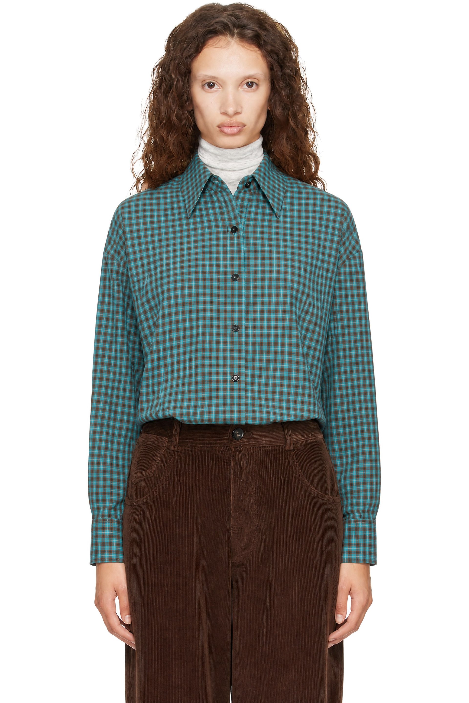 Cordera - Blue Checked Oversized Shirt