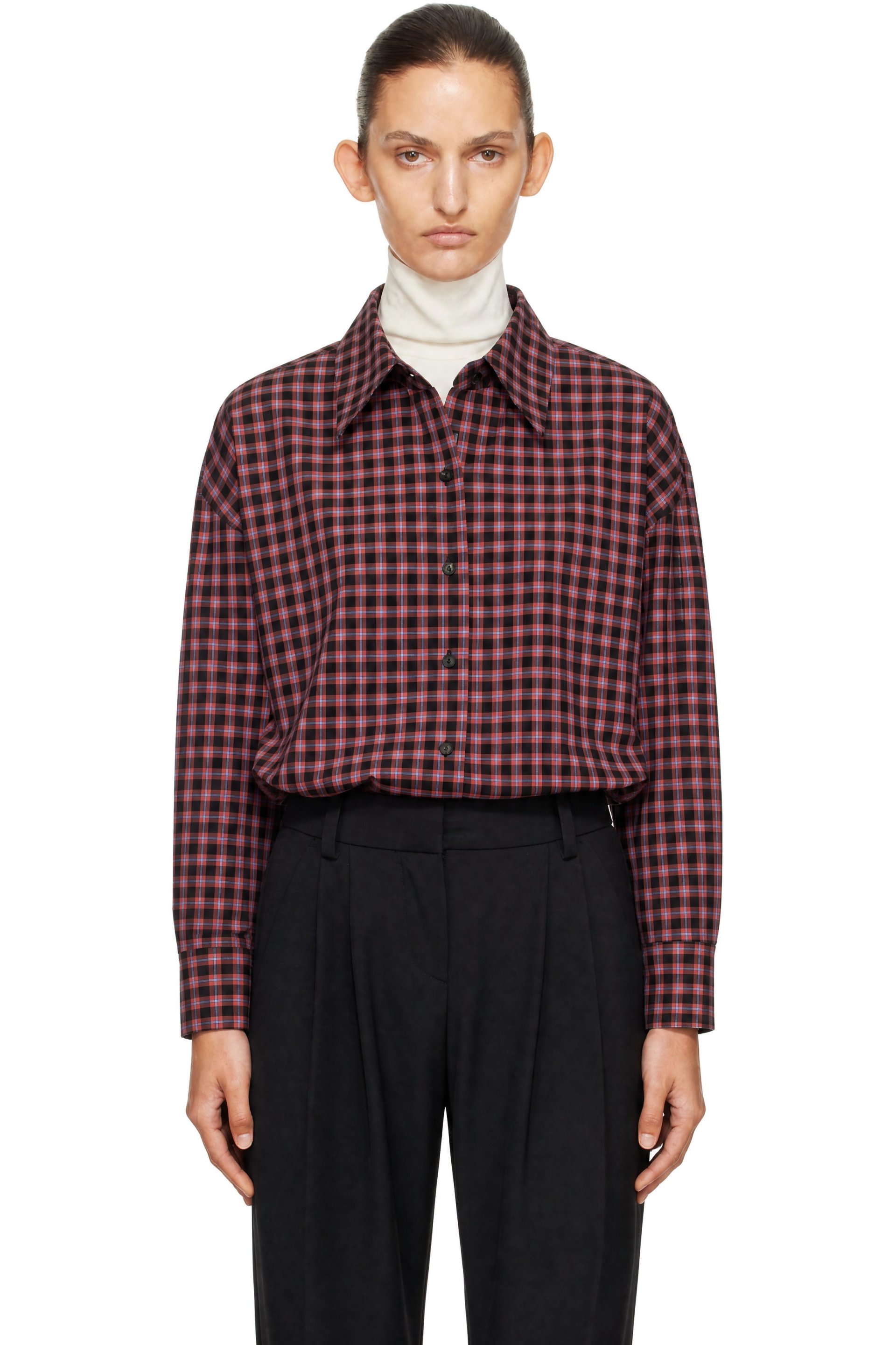 Cordera - Red & Black Checked Oversized Shirt