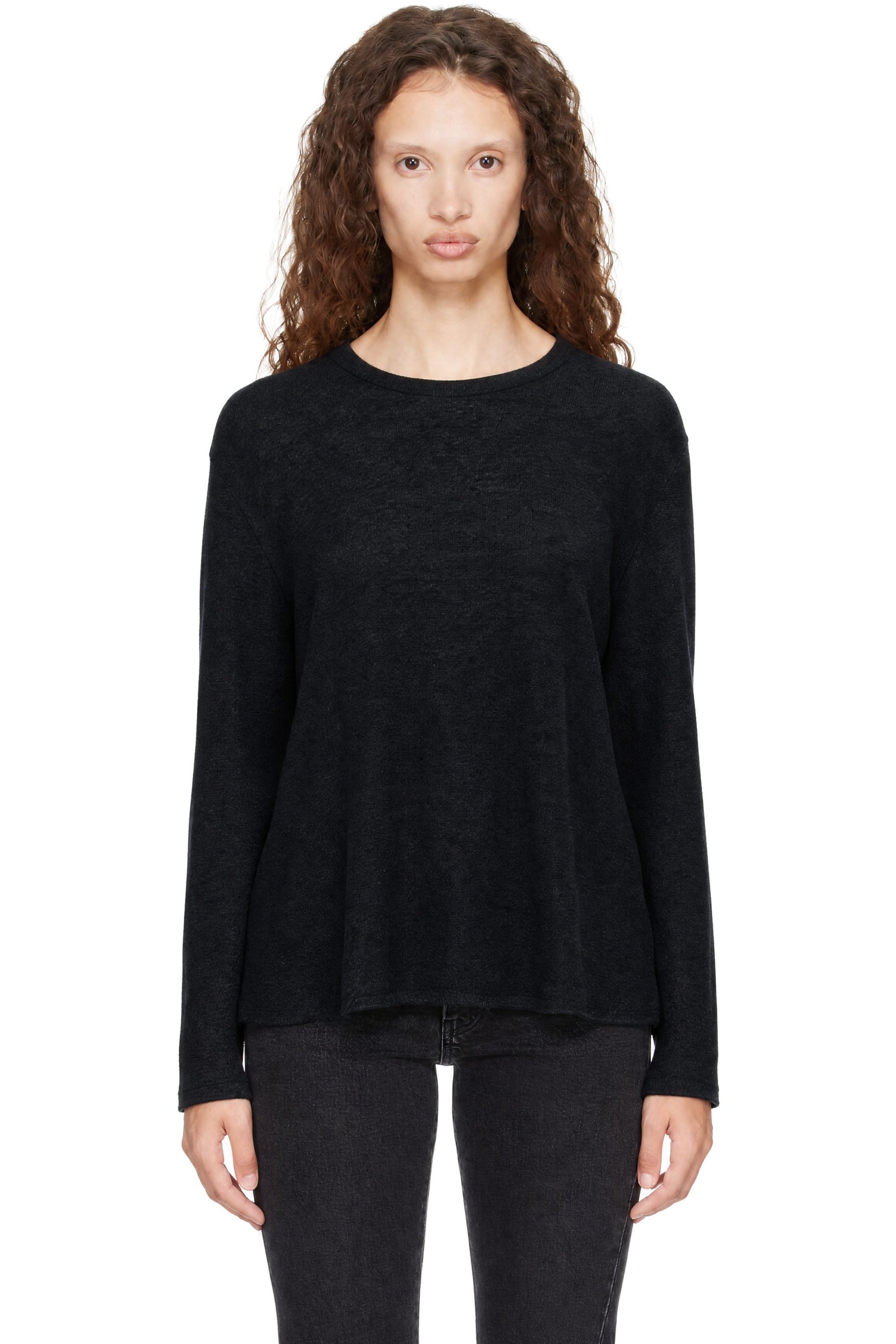 Cordera - Gray Merino Wool Long-Sleeve Sweater