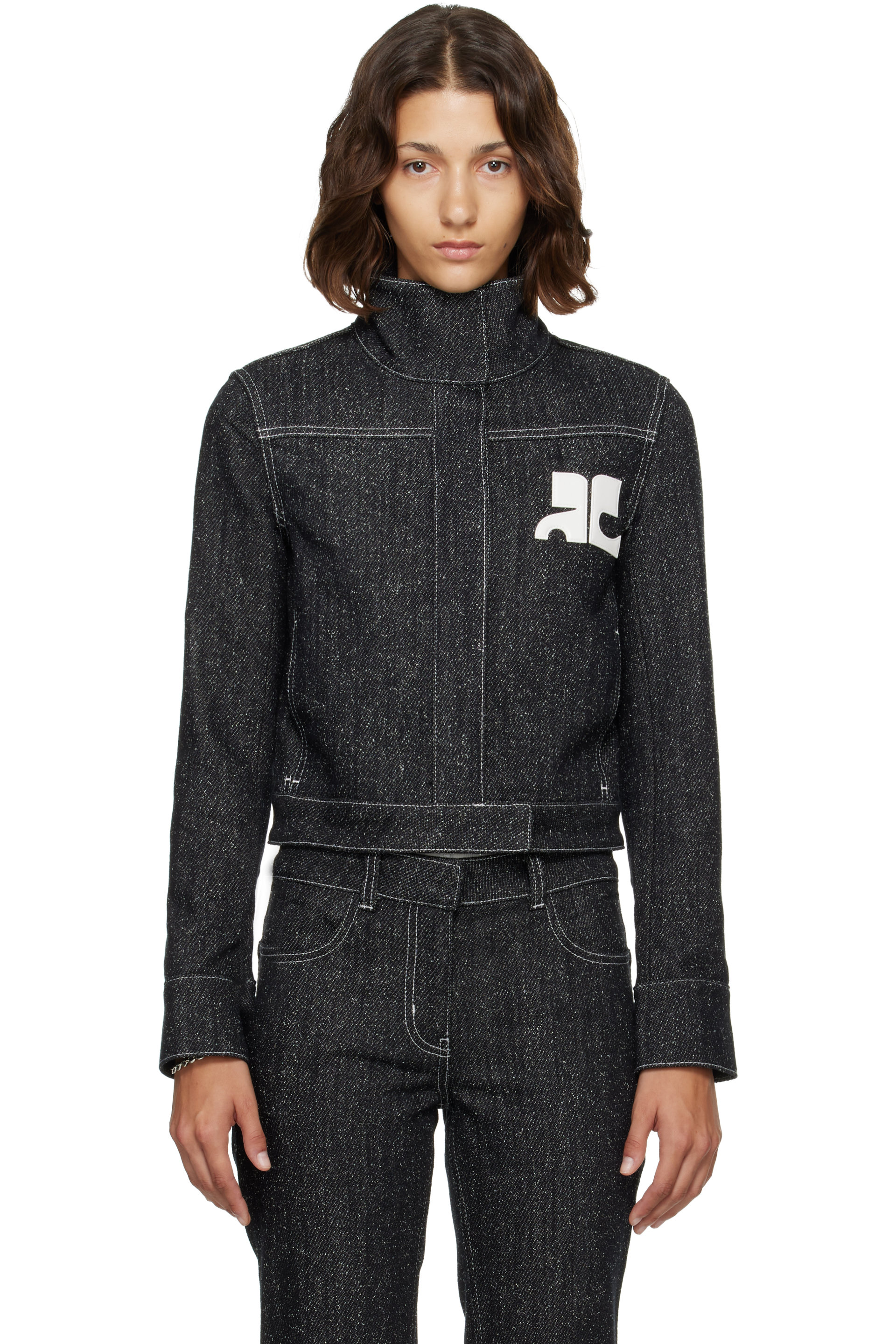 Courrèges - Black Denim Tweed Jacket