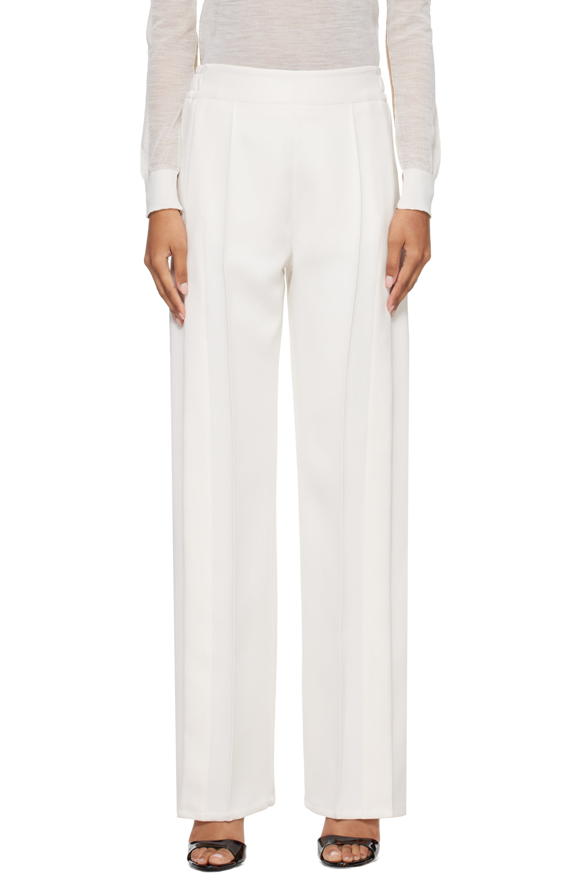 Courrèges - White Snap Twill Flare Trousers