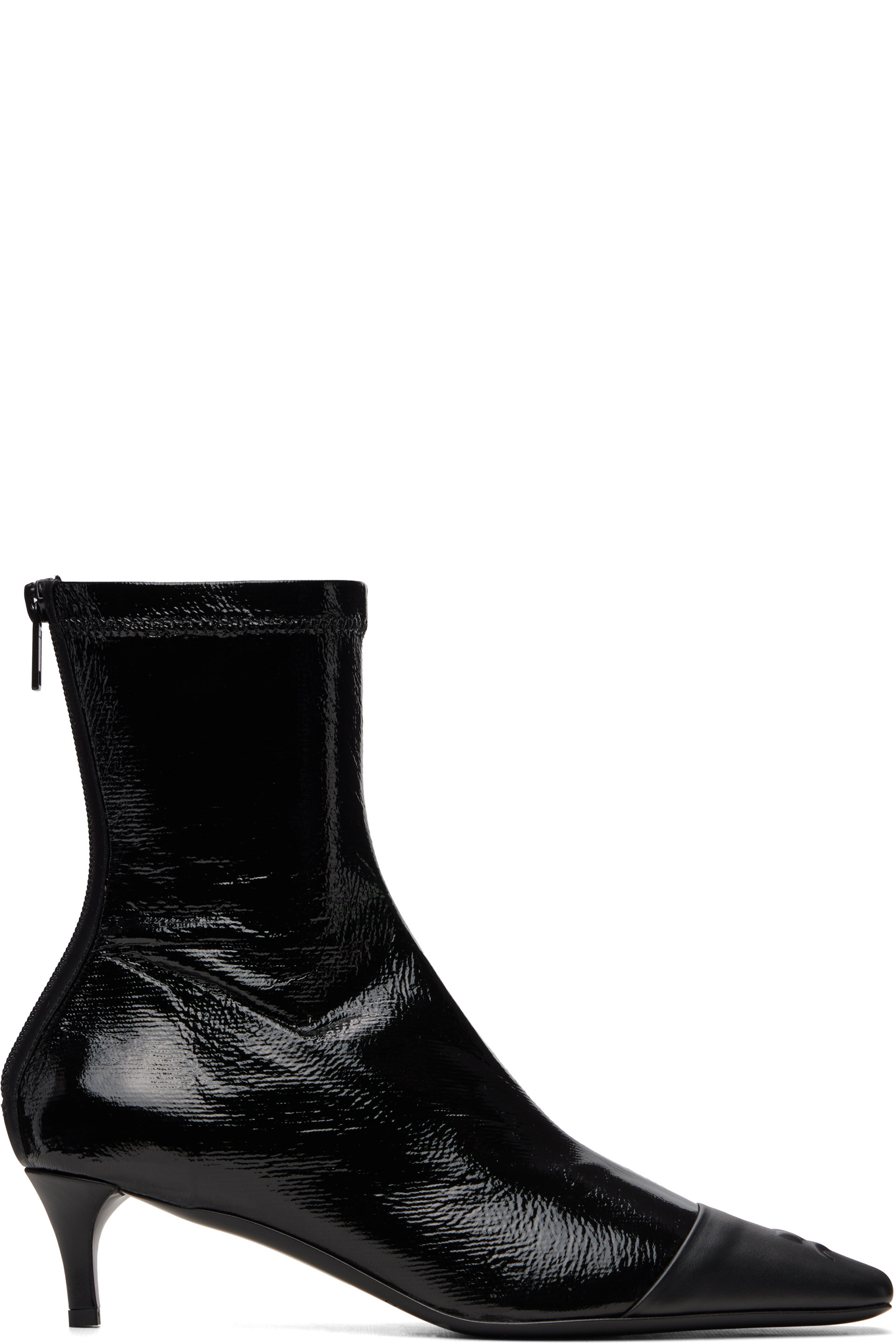 Courrèges - Bottines noires à bout renforcé en vinyle